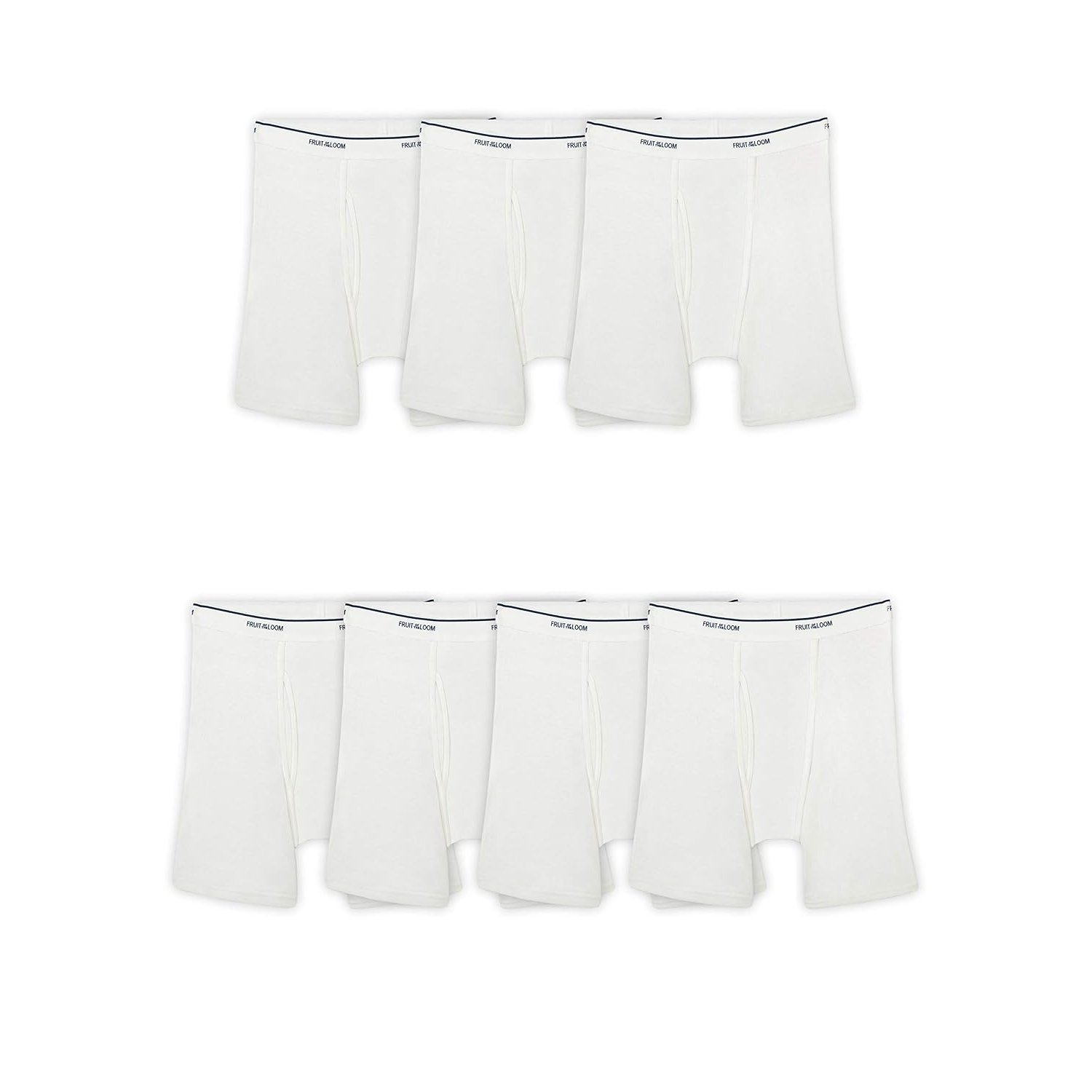 Fruit of the Loom Men's Coolzone Boxer Briefs, Moisture Wicking & Breathable, Assorted Color Multipacks, 7 Pack-White, S (Pack of 7)