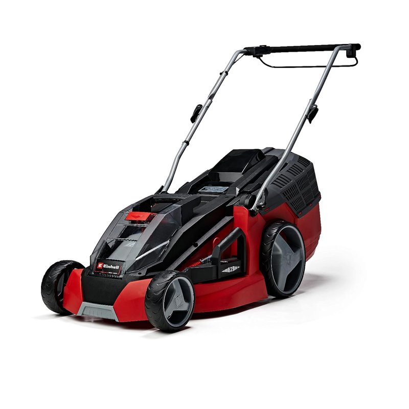 Einhell Cordless Lawnmower with Battery (x2) and Charger (x2) 36V Power X-Change, 43cm Cutting Width, 63L Grass Box, 6 Cutting Heights, Mulching GE-CM 43 Li M