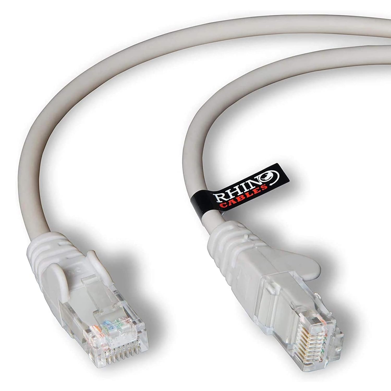 rhinocables CAT 6 High-Speed Gigabit Ethernet Cable - Patch Network Lead for LAN| Snagless UTP With LSZH Jacket | RJ45 Connector - Internet, Router, Modem, Smart TV, PC & More (25m, Grey, Pack of 10)