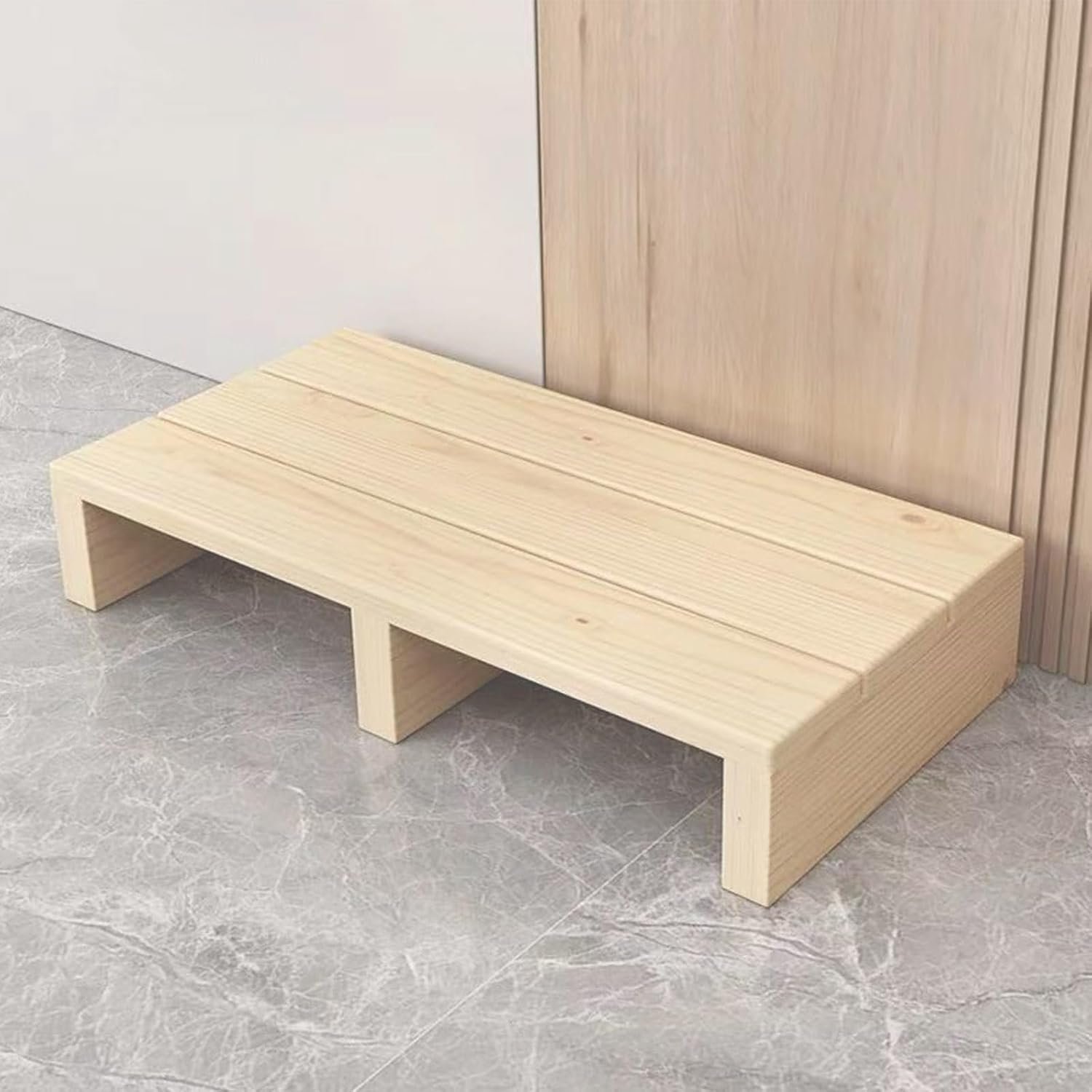 Wujgbnhg Wooden Step Stool,for High Beds Solid Wooden Mobility,Height 12/15cm,for Deck Bathroom Garages,Anti-tipping,Mobility Stepping Stools,No Assembly Required【60 * 30 * 11cm】