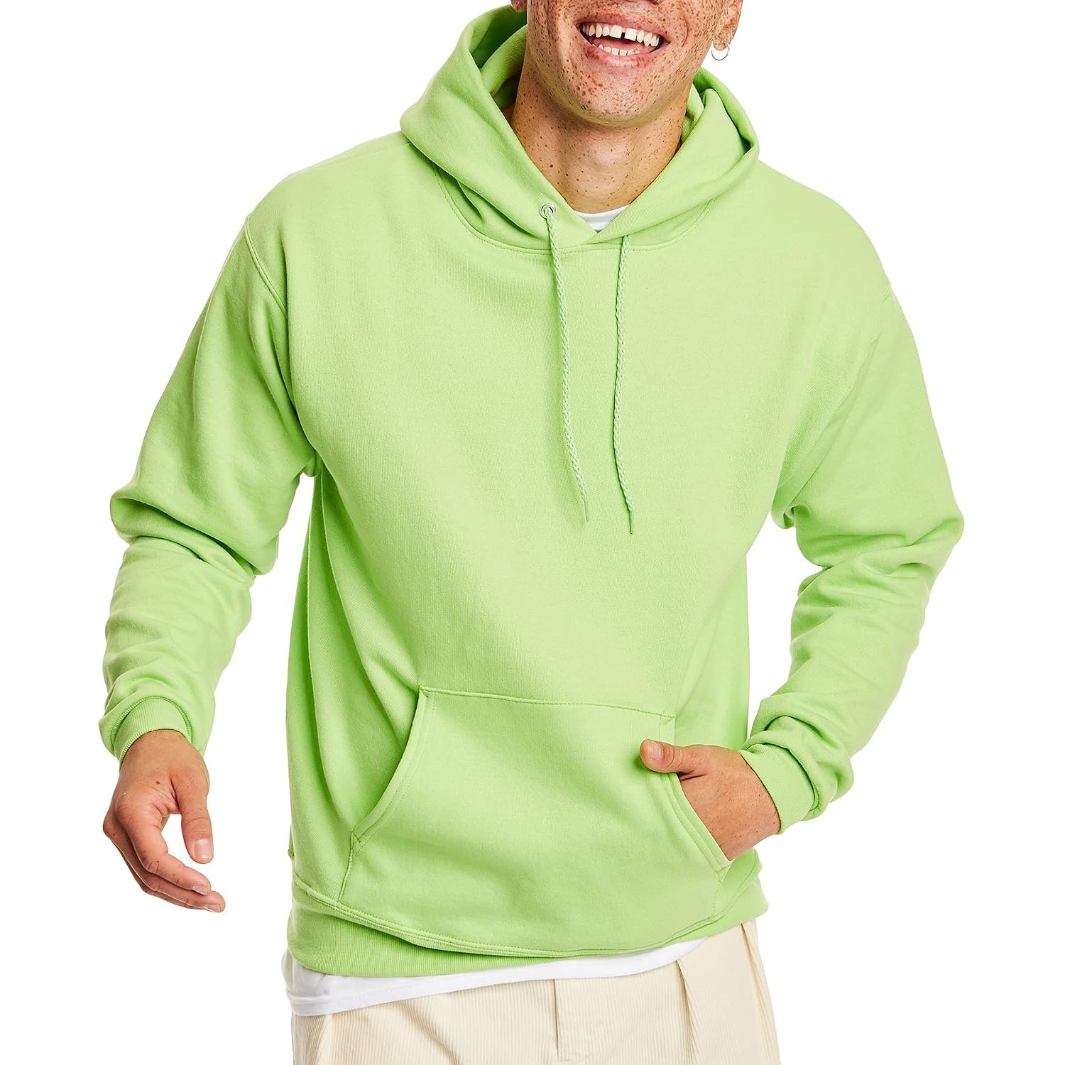Hanes Men's P170 Hoody, Lime, 3X
