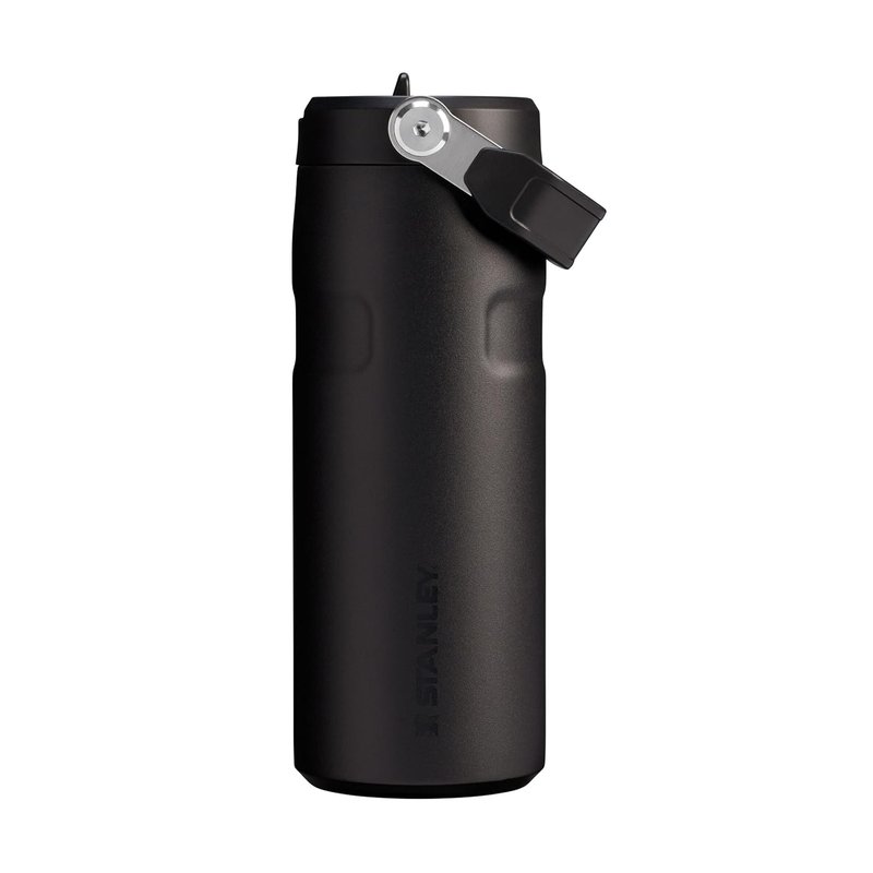 Stanley 1913 Flip Straw Sports Water Bottle with Straw 0.47L - 8 Hours Cold - 40 Hours Iced - Stainless Steel - BPA Free - Leak Resistant - Fits in Cup Holder - Dishwasher Safe - Black 2.0