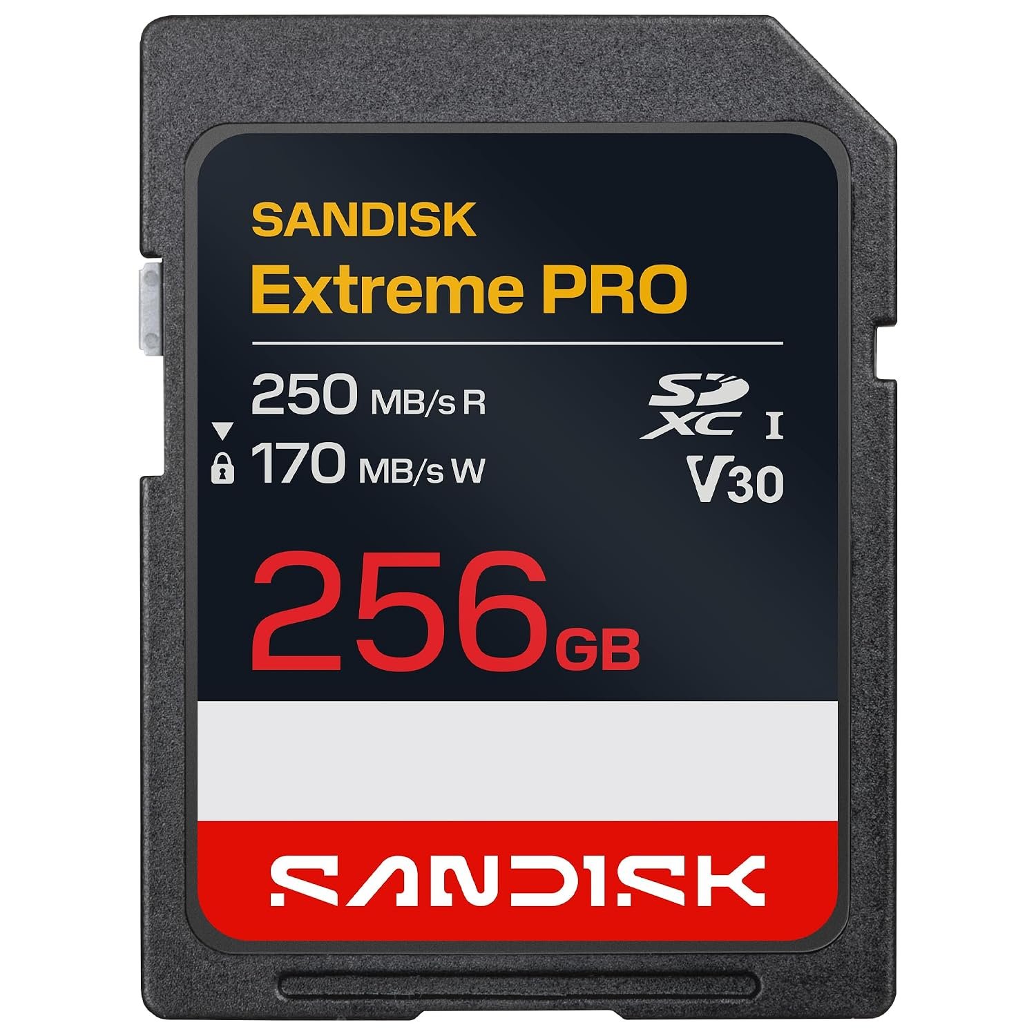 SANDISK Extreme PRO SD UHS-I Card 256GB (up to 250MB/s read speed and 170MB/s write speed, 4K UHD video, U3, V30) Memory Zone App