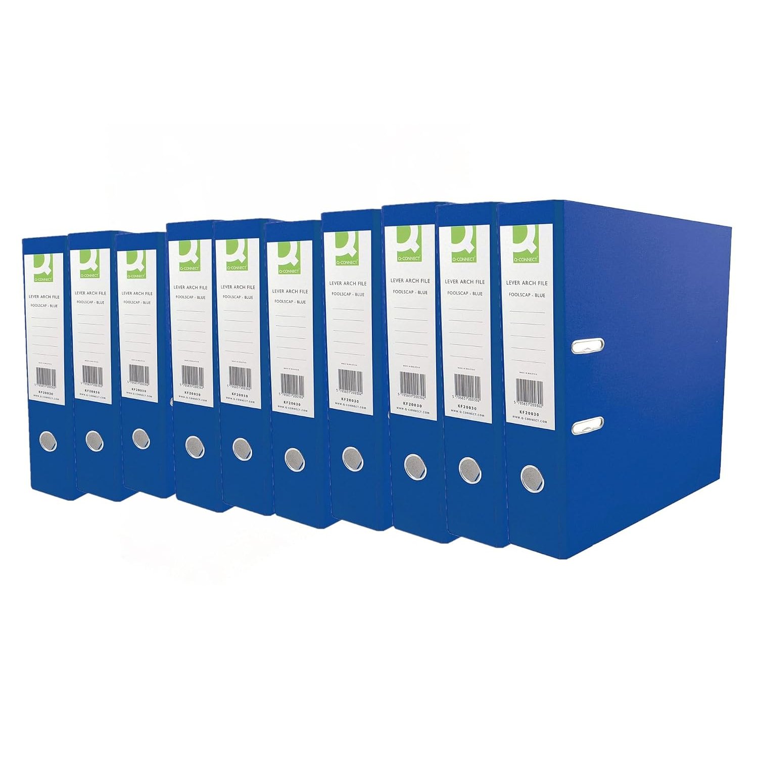 Q-Connect KF20020 Lever Arch File Polypropylene, Blue, 70 mm, A4 (10 Pack)