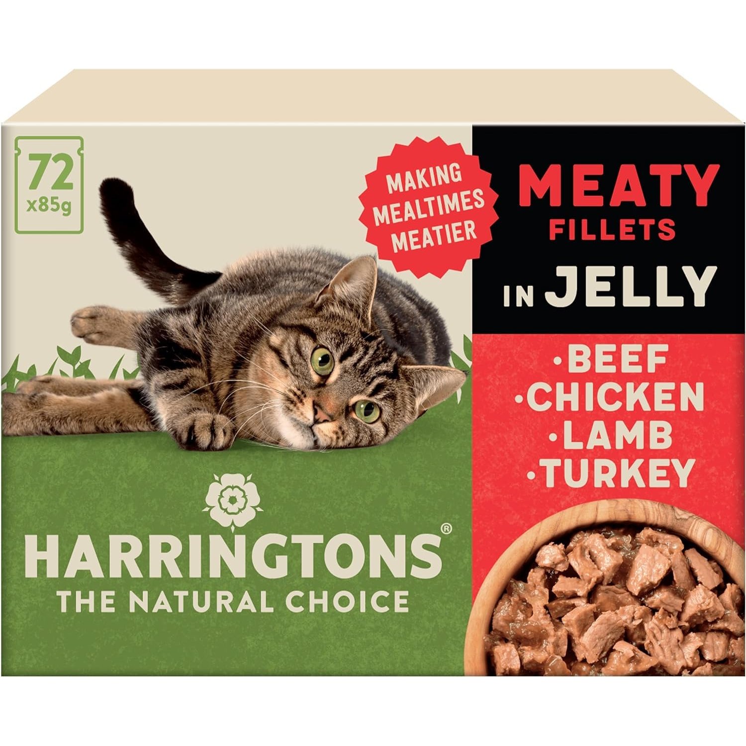 Harringtons Complete Wet Adult Cat Food Pouch Meaty in Jelly Pack 72x85g