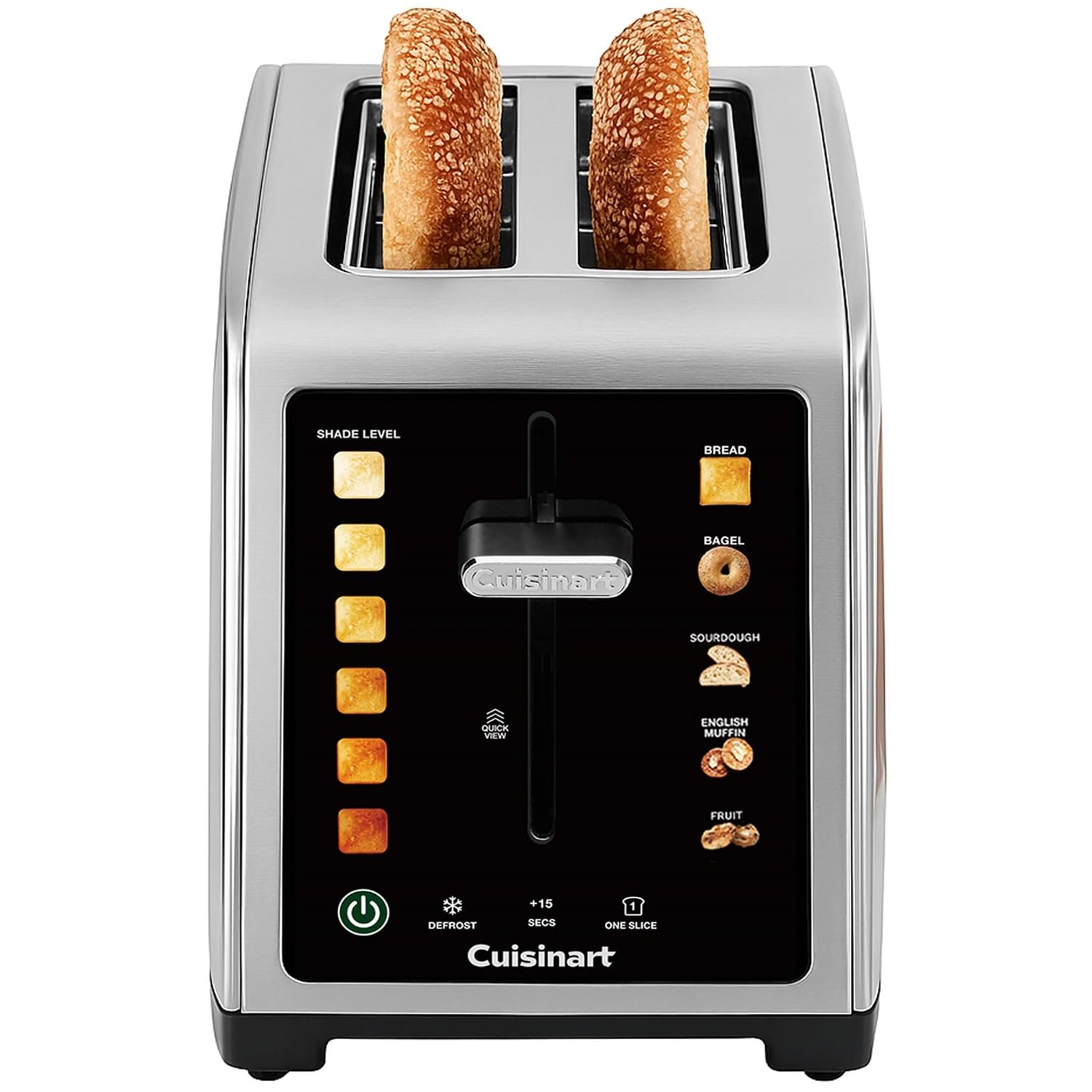 SimpliTouch™ 2 Slice Toaster, Wide Slot, Touchscreen, Black Stainless Steel