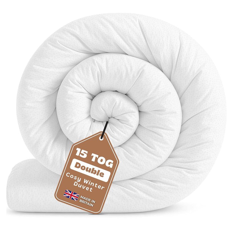 GG GONZALO GRACIA Double Duvet 15 Tog | Extra Warm & Cosy Winter Duvets for Cold Nights Duvet Double | Made in UK Quilt | Anti-Allergy, Breathable & Hollowfibre Filling Duvets (Double, 200 x 200cm)