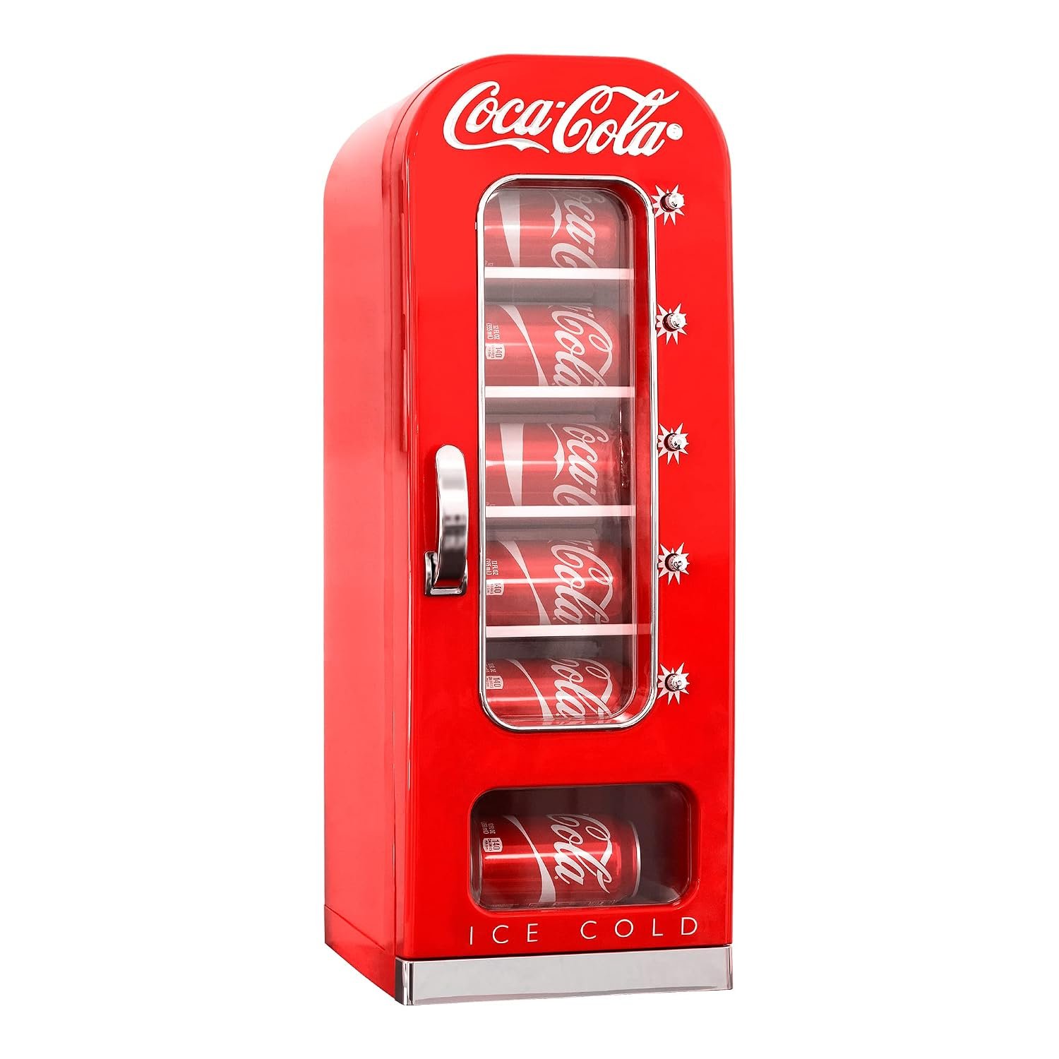 Koolatron Coca Cola Mini Fridge - Refrigerator for Bedroom Skincare Office, Portable Table Top Beverage Cooler, 12V 220V Refrigerador For Drinks, Soda, Wines, Use In Car, Dorm, Outdoor, 10 Can