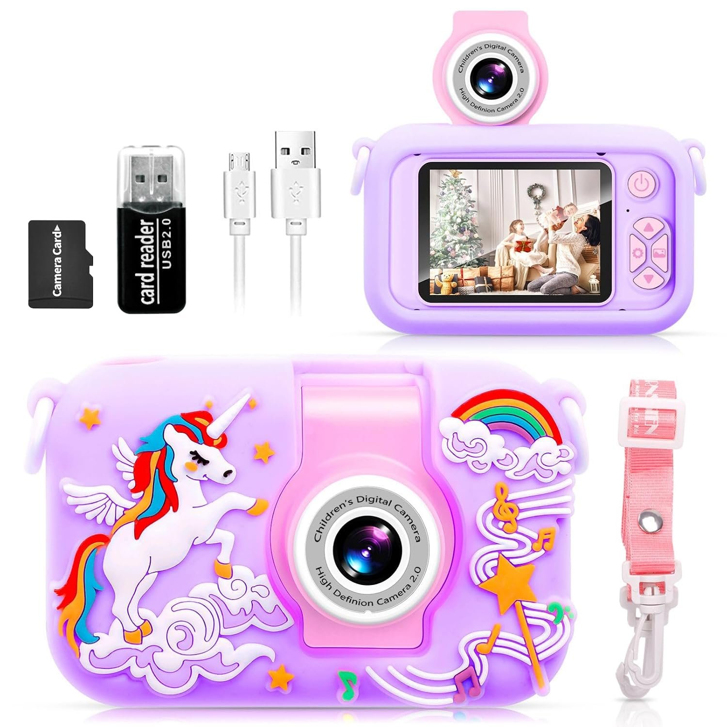 ARNSSIEN Kids Camera for 3-12 Year Old Boys/Girls with 180° Flip Lens, 2.4" Kids Selfie Digital Camera for Toddler with Video, Christmas Birthday Festival Presents for Kids,X101
