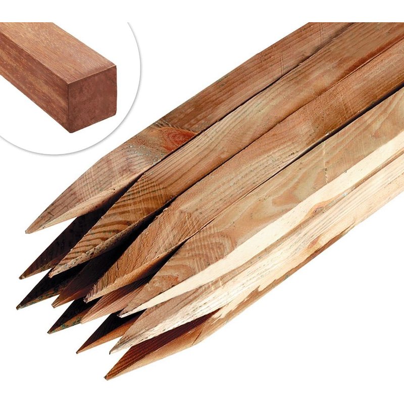 Garden Stakes 90 CM Long, Wooden Stakes for Plant & Tree Support (Pack of 10) Pressure Treated Timber – 2.5 CM Thick Stakes by Circle of Trust Natural