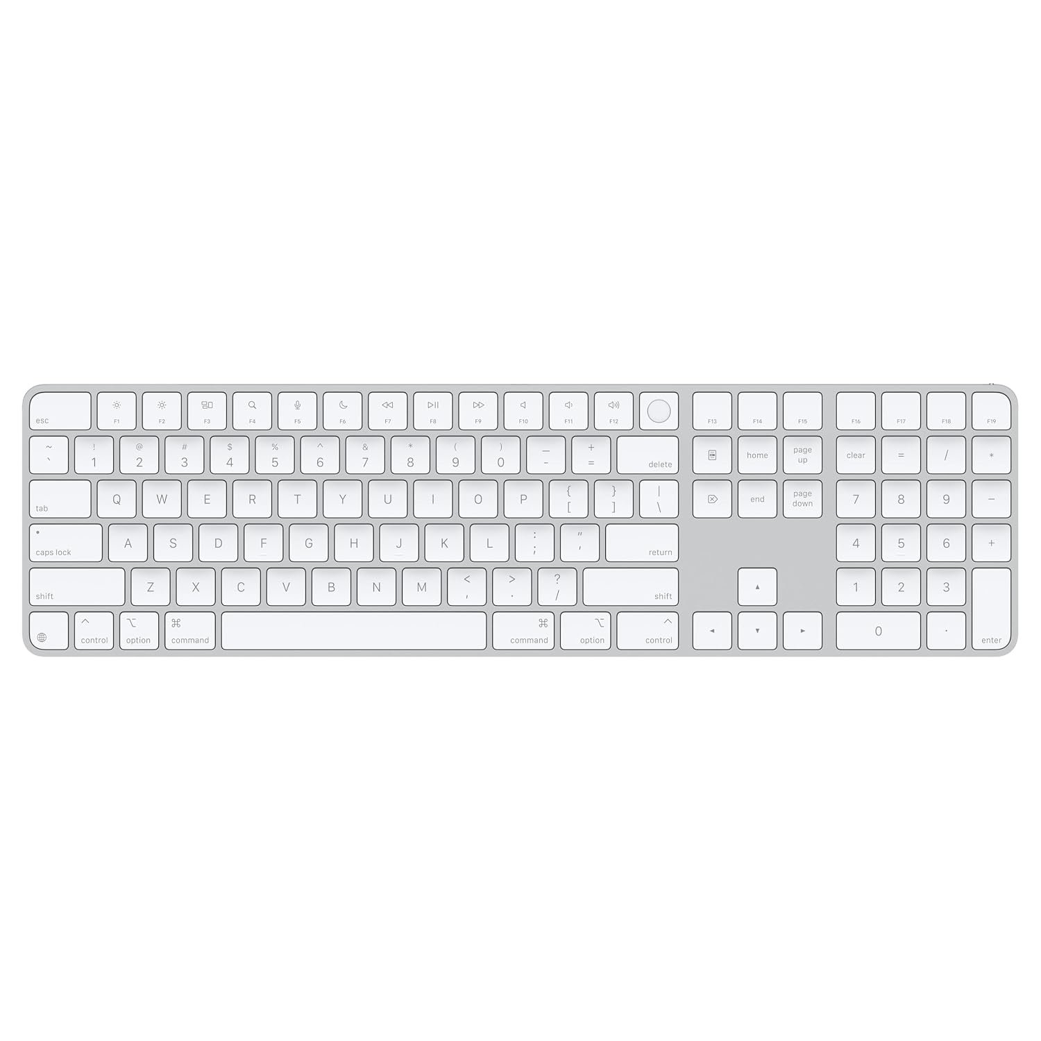 Apple Magic Keyboard with Touch ID and Numeric Keypad for Mac models with Apple silicon - US English - White Keys 