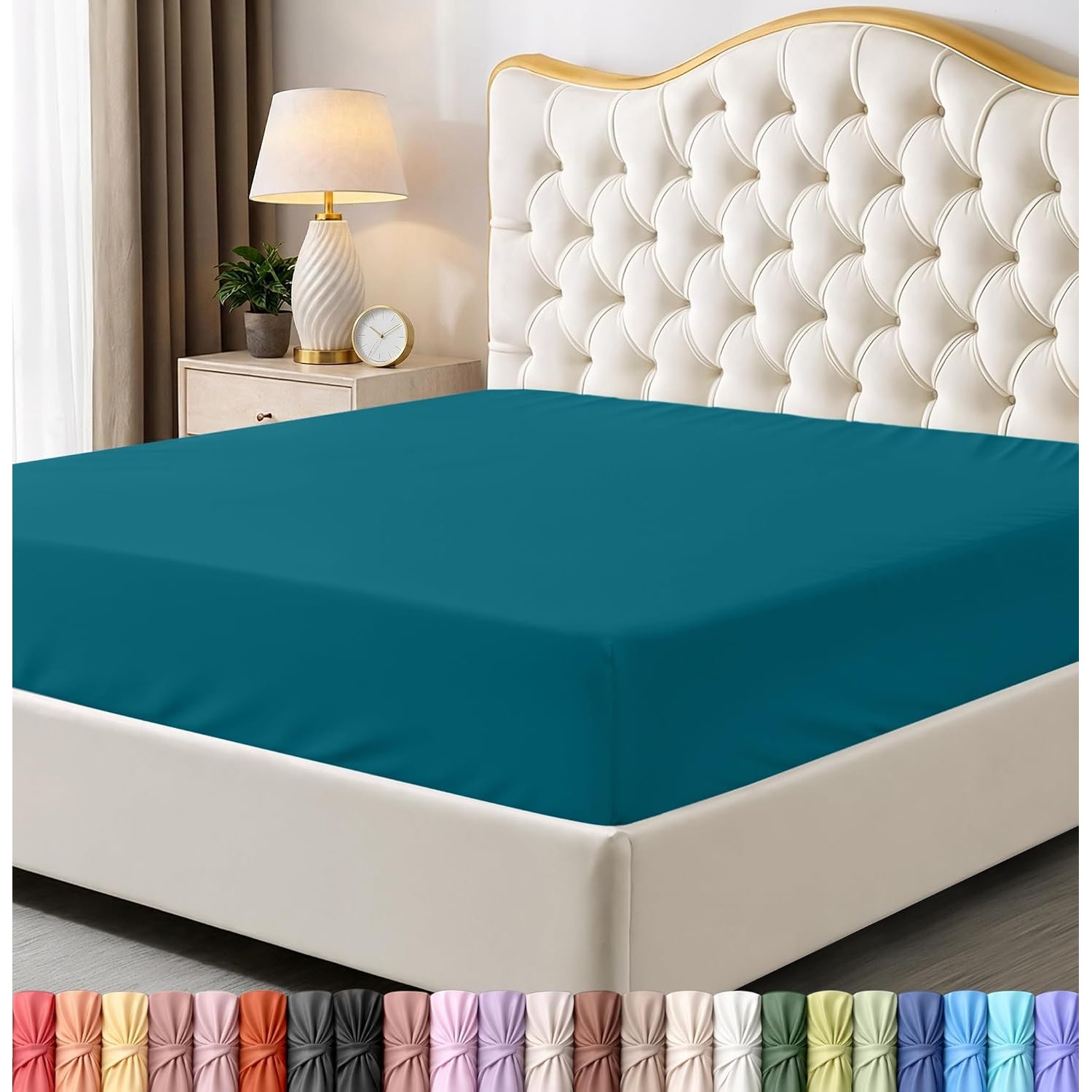 Utopia Bedding Queen Fitted Sheet - Bottom Sheet - Deep Pocket - Soft Microfiber -Shrinkage and Fade Resistant-Easy Care -1 Fitted Sheet Only (Denim Blue)