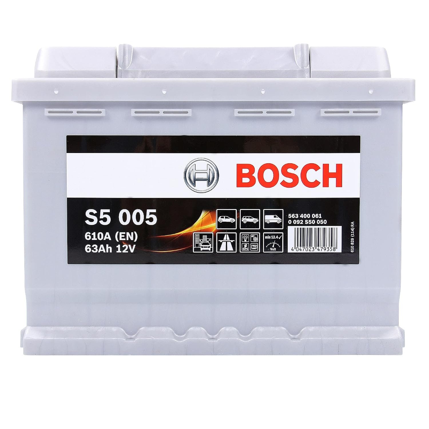 Bosch S5005 - car battery - 63A/h - 610A - lead-acid technology - for vehicles without Start/Stop system
