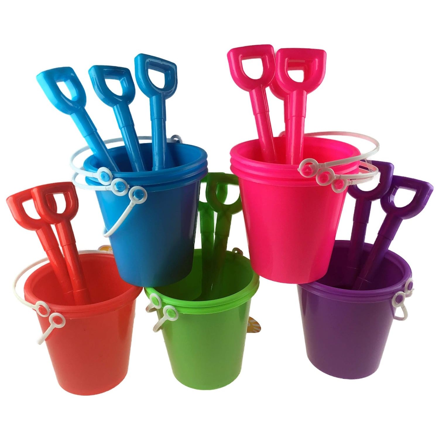 Glashriy 12 x Beach Buckets And 12 x Spades - Bulk Buy Value