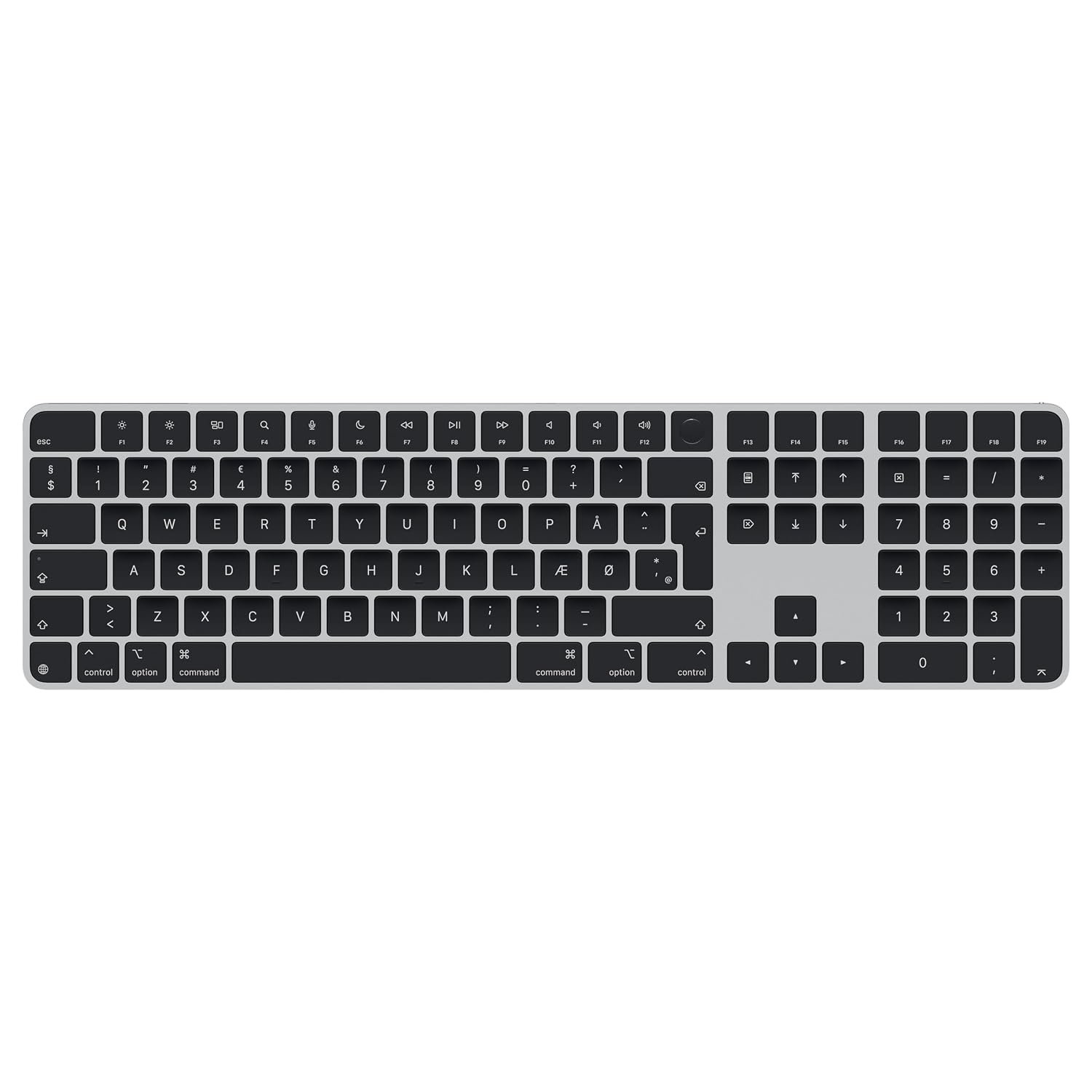 Apple Magic Keyboard with Touch ID and Numeric Keypad for Mac models with Apple silicon - Danish - Black Keys 