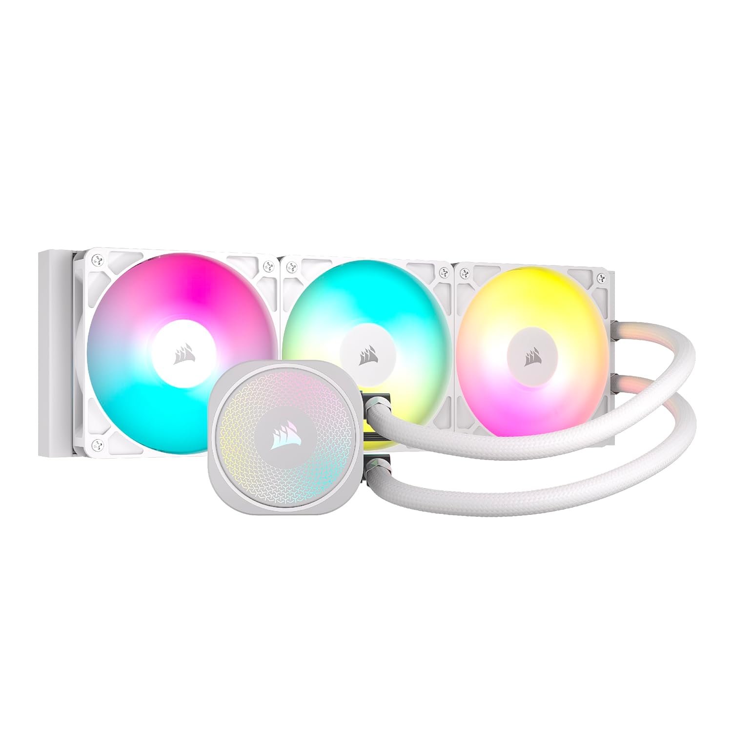 Corsair NAUTILUS 360 RS ARGB Liquid CPU Cooler – 360mm AIO – Low-Noise – Direct Motherboard Connection – Daisy-Chain – Intel LGA 1851/1700, AMD AM5/AM4 – 3x RS120 ARGB Fans Included – White