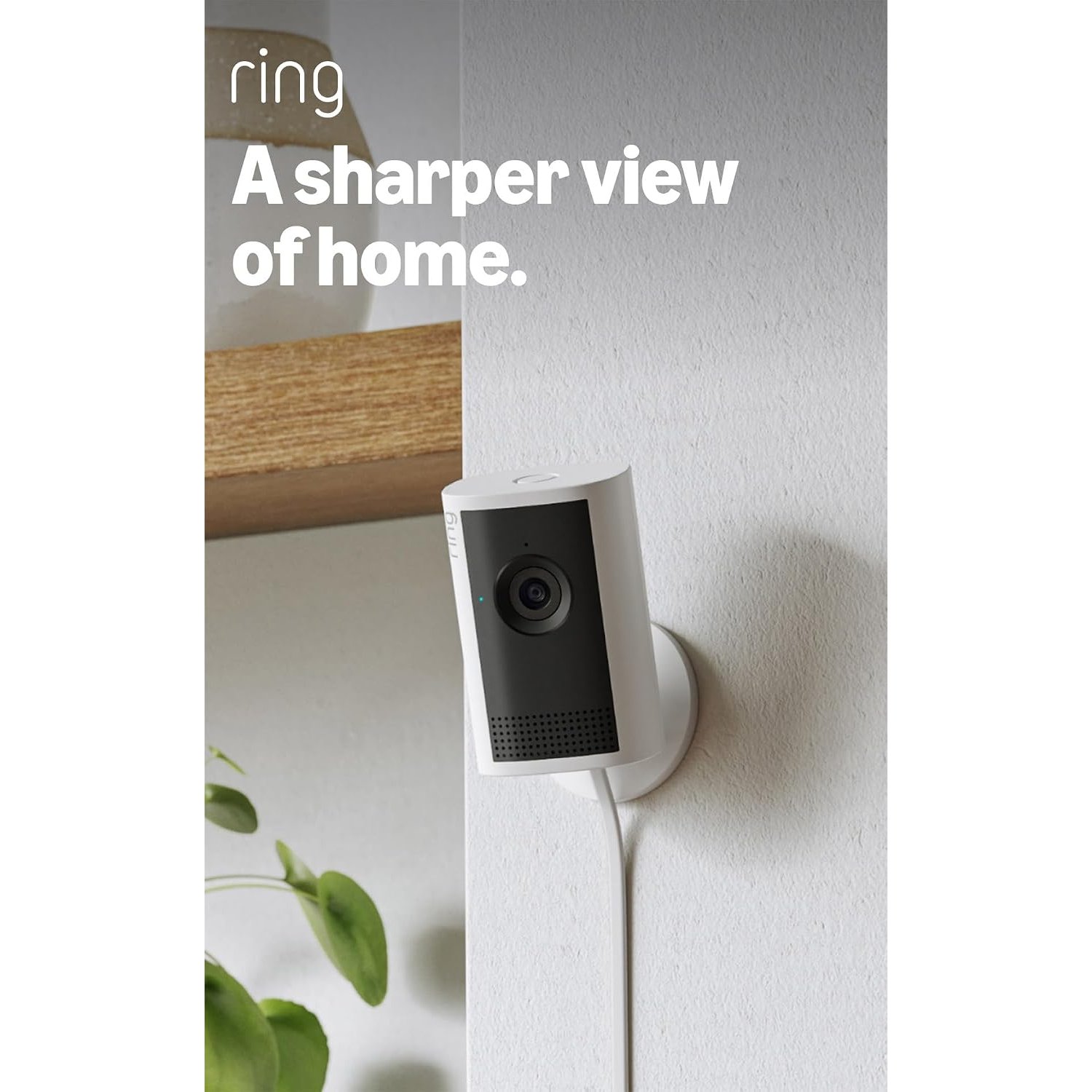 Ring Indoor Camera Plus (newest gen)| Plug-In Security Camera | Retinal 2K, 4x Enhanced Zoom, Low-Light Sight, Manual Lens Cover | 30-day free trial of Ring Subscription Plan