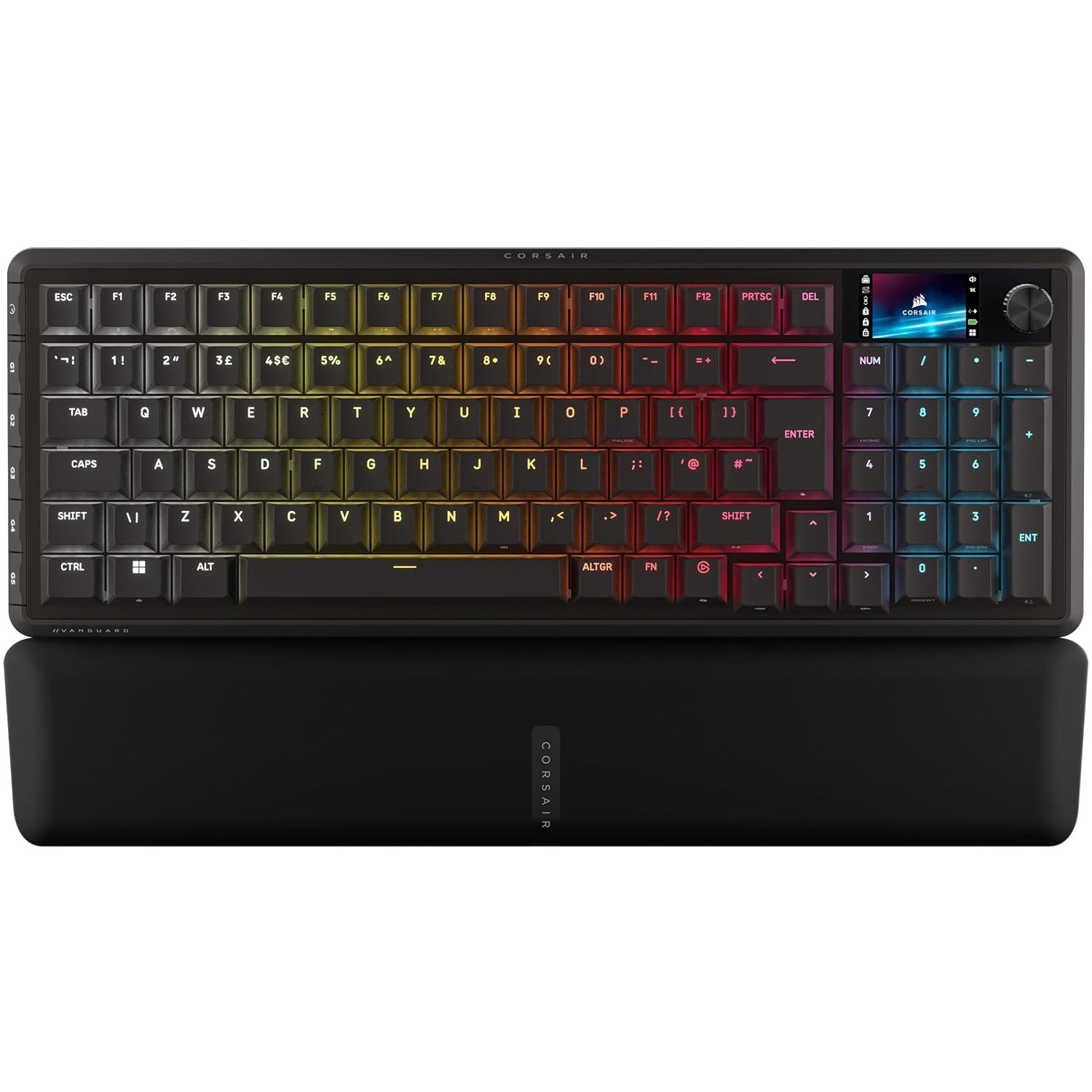 Corsair VANGUARD 96 WIRELESS Mechanical RGB Gaming Keyboard – QWERTY UK, 96% Layout, Hot-Swappable MLX Switches, 8000Hz Hyper-Polling, Stream Deck Integration, Flashtap SOCD – Black
