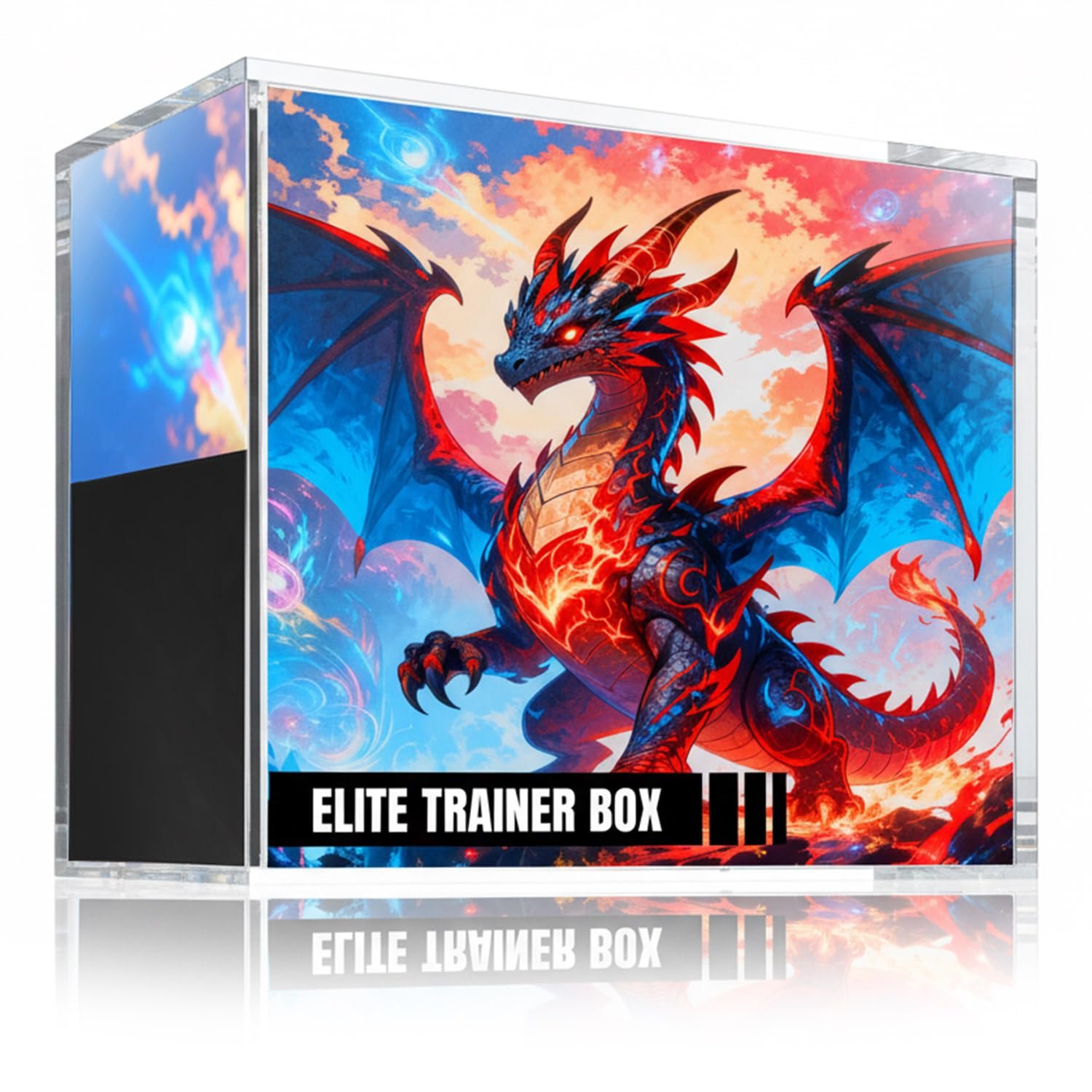 Wigearss Acrylic Display Case for Elite Trainer Box (ETB) - 5mm Thick UV Protection Magnetic Lid - Clear Protective Storage Box for TCG Collectibles & Trading Cards (Internal: 19x16.8x9cm)