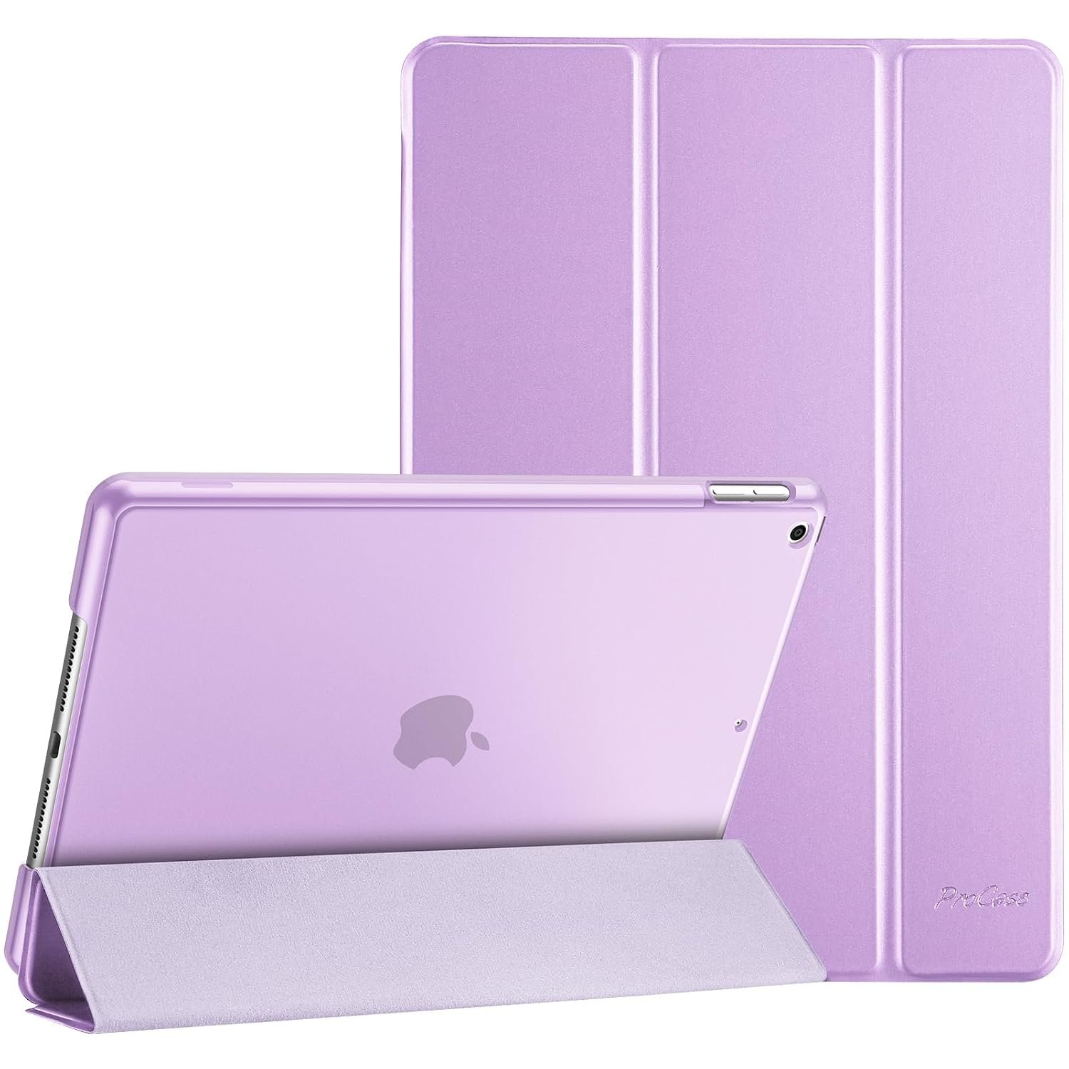 ProCase for iPad 9th/ 8th/ 7th Generation Case 10.2 Inch (2021/2020/2019 Release), 10.2 iPad Case 9th/ 8th/ 7th Gen Cover, Slim Smart Cover with Translucent Hard Shell Back -Violet