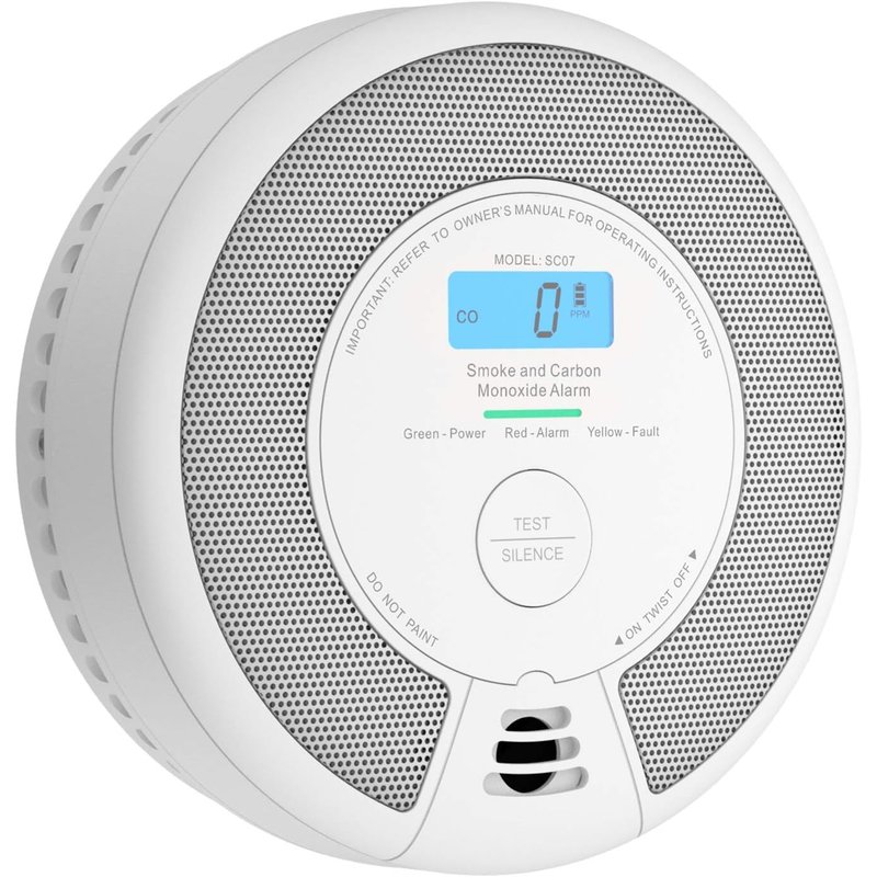 X-Sense Combination Smoke and Carbon Monoxide Alarm with LCD Display & 10-Year Battery, Smoke Alarm for Home Compliant with EN 14604 and EN 50291 Standards, SC07