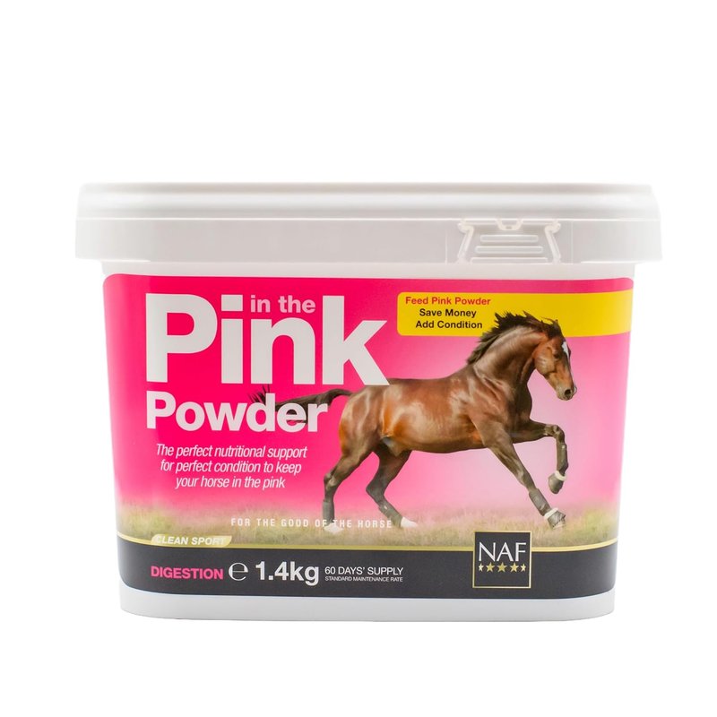 NAF Pink Powder 1.4kg – Nutritional Support for Horses – Prebiotic and Probiotic Supplement with Vitamins and Minerals – Promotes Digestive Health, Condition and Vitality
