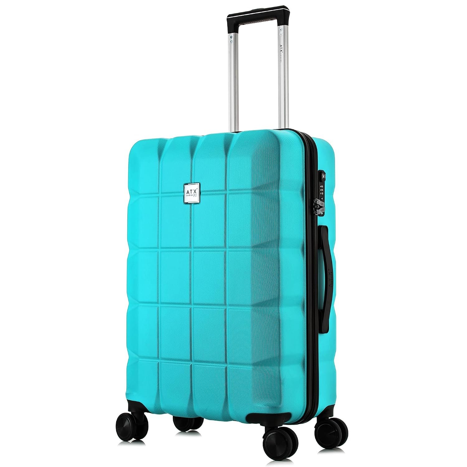 ATX Luggage Medium Suitcase on 4 Dual Spinner Wheels Super Lightweight ABS Hard Shell Hold Check in with Built-in TSA Lock (Mint Green, 65Liter)