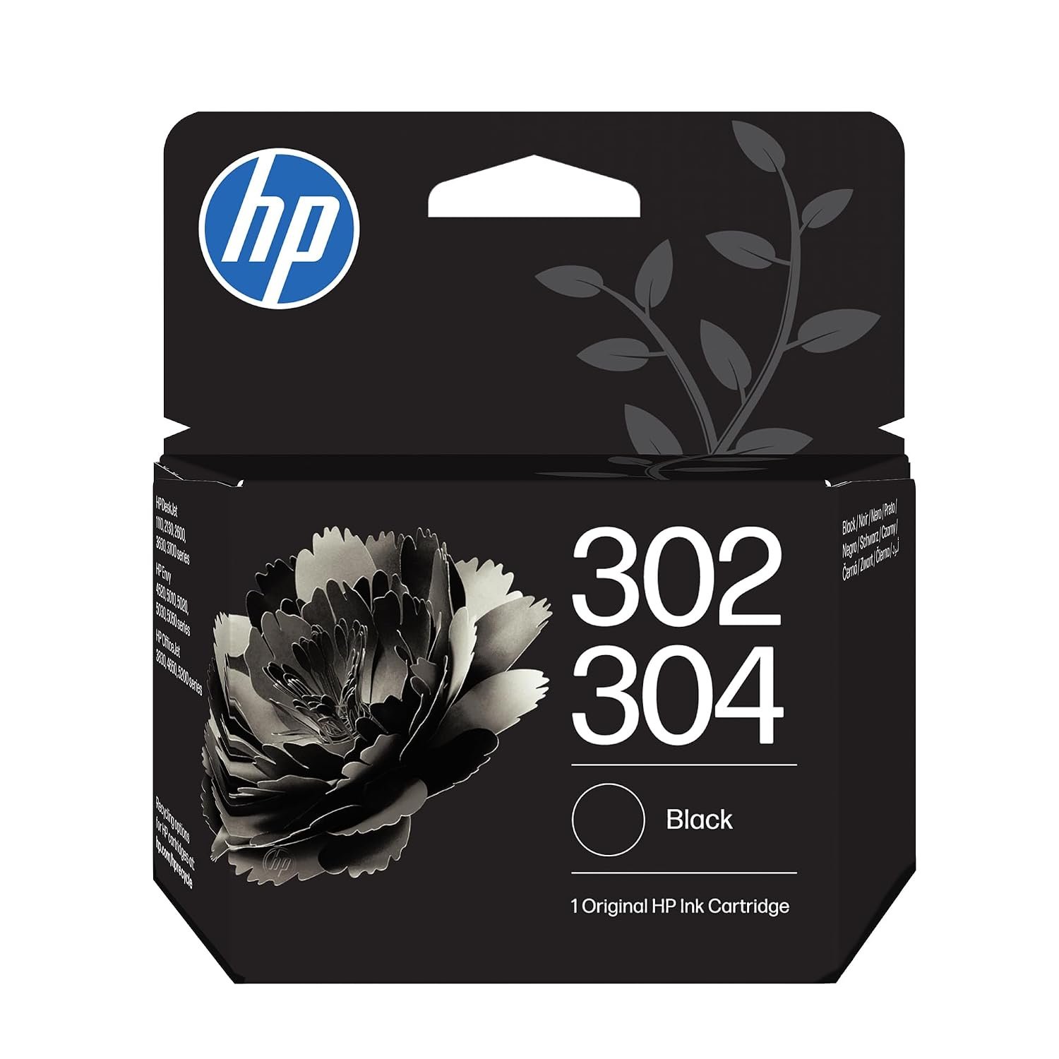HP 302/304 Black Original Ink Cartridge (B7RT7AE) - Works DeskJet 1110, 2130, 3630, 2600 & 3700 series, OfficeJet 3830, 4650 series, ENVY 4520 series, 5020, 5030, 5032