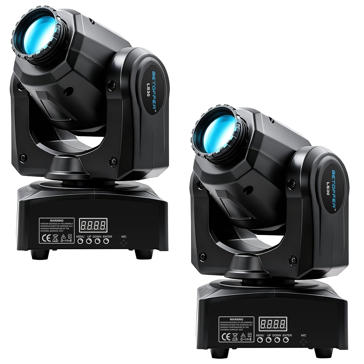 BETOPPER DJ Moving Head Lights Strobe Spot LED Stage Light 8 GOBO 8 Colors 9/11 Channel Lighting DMX-512 Sound Activated for Party,Dance,Church Event,Mobile DJ,Bars,Gigs,Disco etc.(2 Packs)