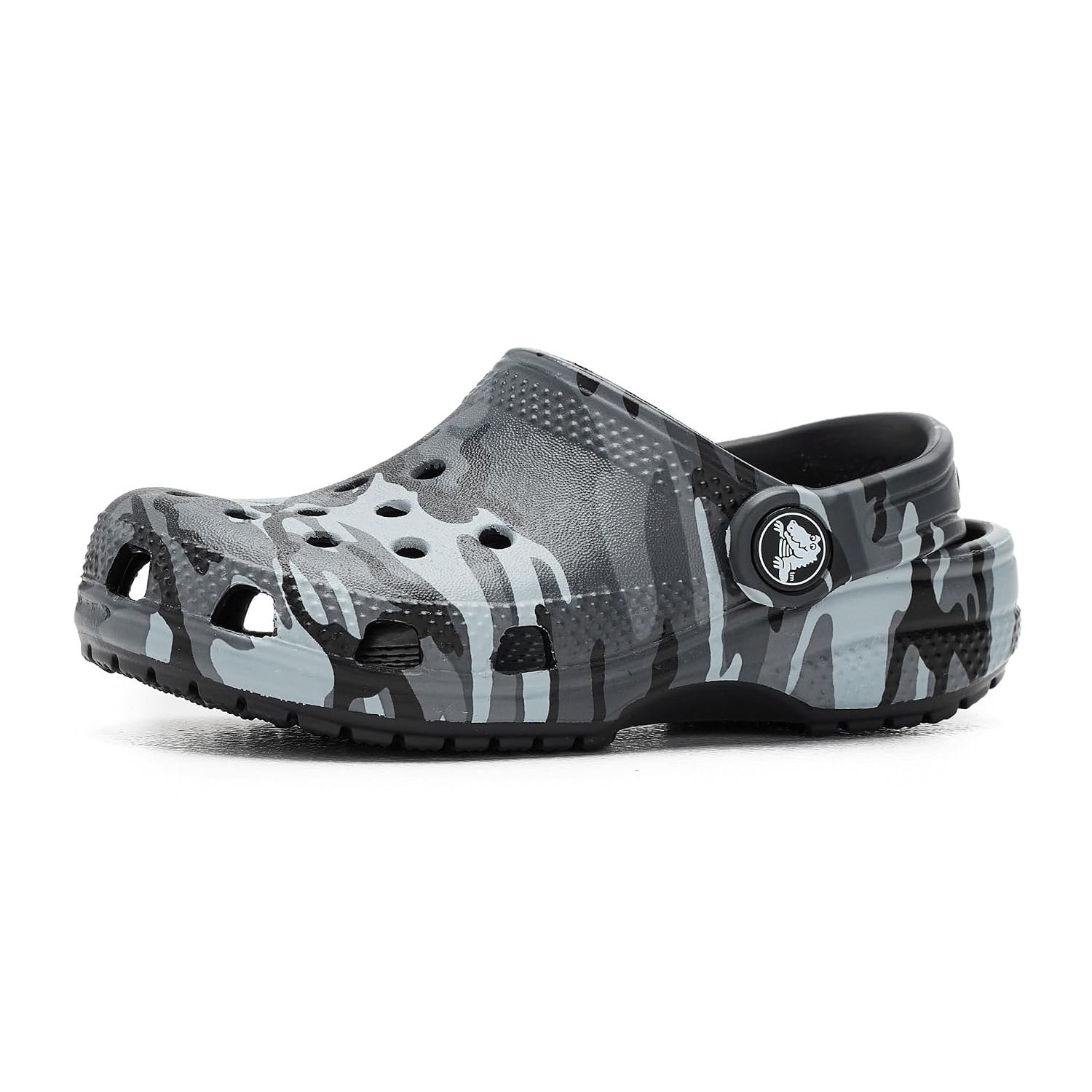 Crocs Unisex Kids, Classic Camouflage Clog T, Black/Slate Grey, 4 UK Child