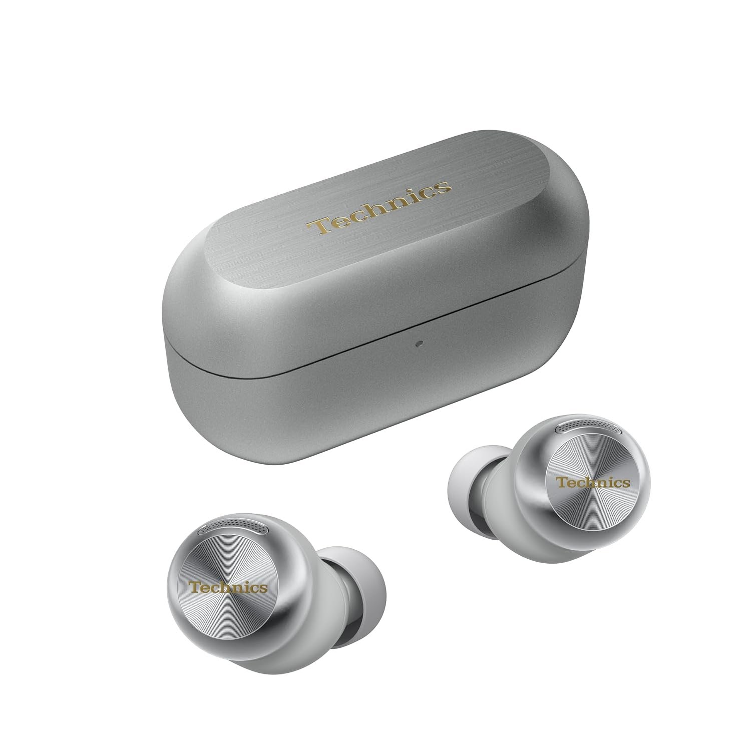 Technics EAH-AZ100E-S Wireless Earbuds with Noise Cancelling, Multipoint Bluetooth, Voice Focus AI, Comfortable In-Ear Headphones, Silver
