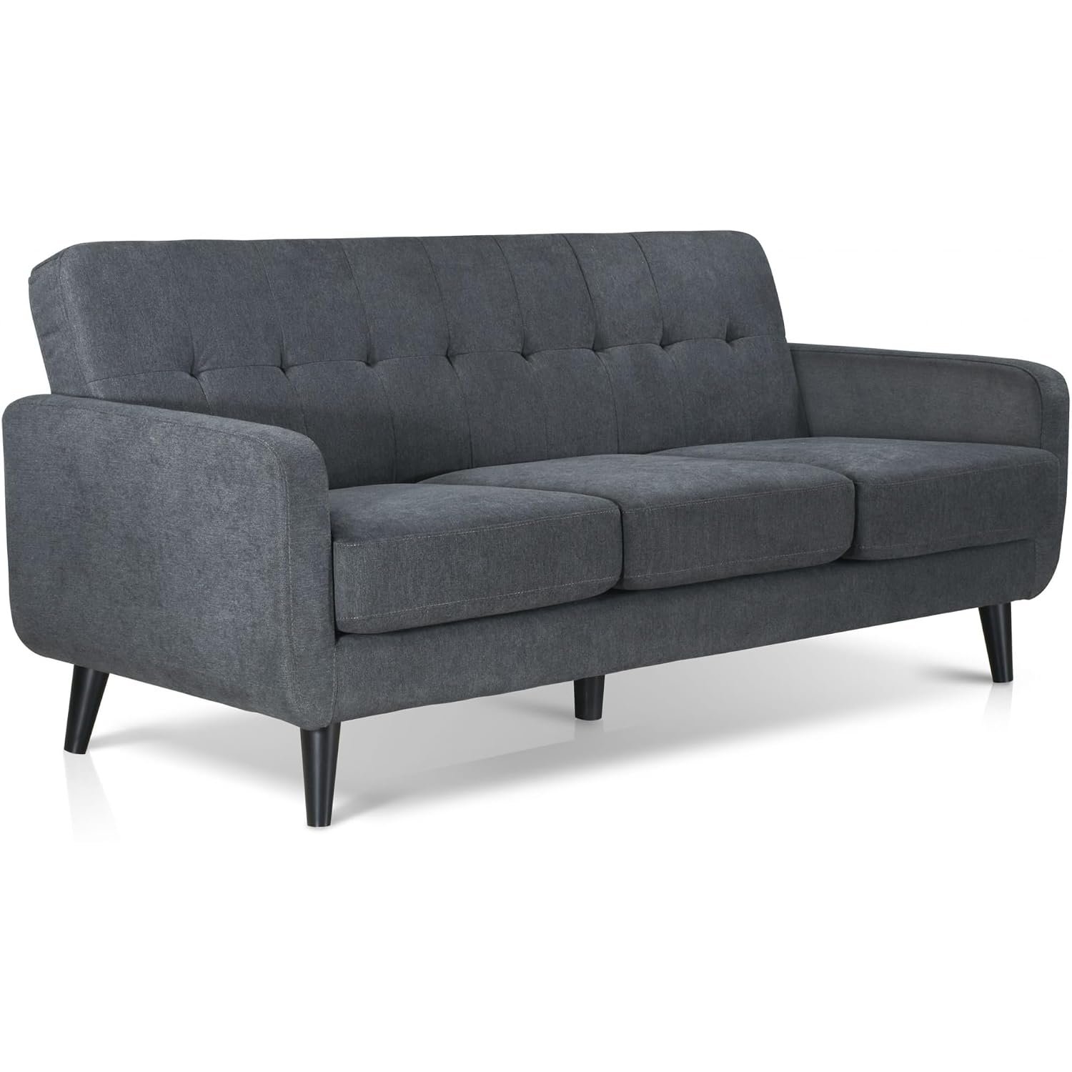 WeDoSofas OSLO 3 Seater Chenille Sofa (Charcoal) – Chenille 3 Seater Couch for Modern Living Rooms, Bedrooms & Open Plan Spaces – Spacious Comfortable Family Lounge Seating