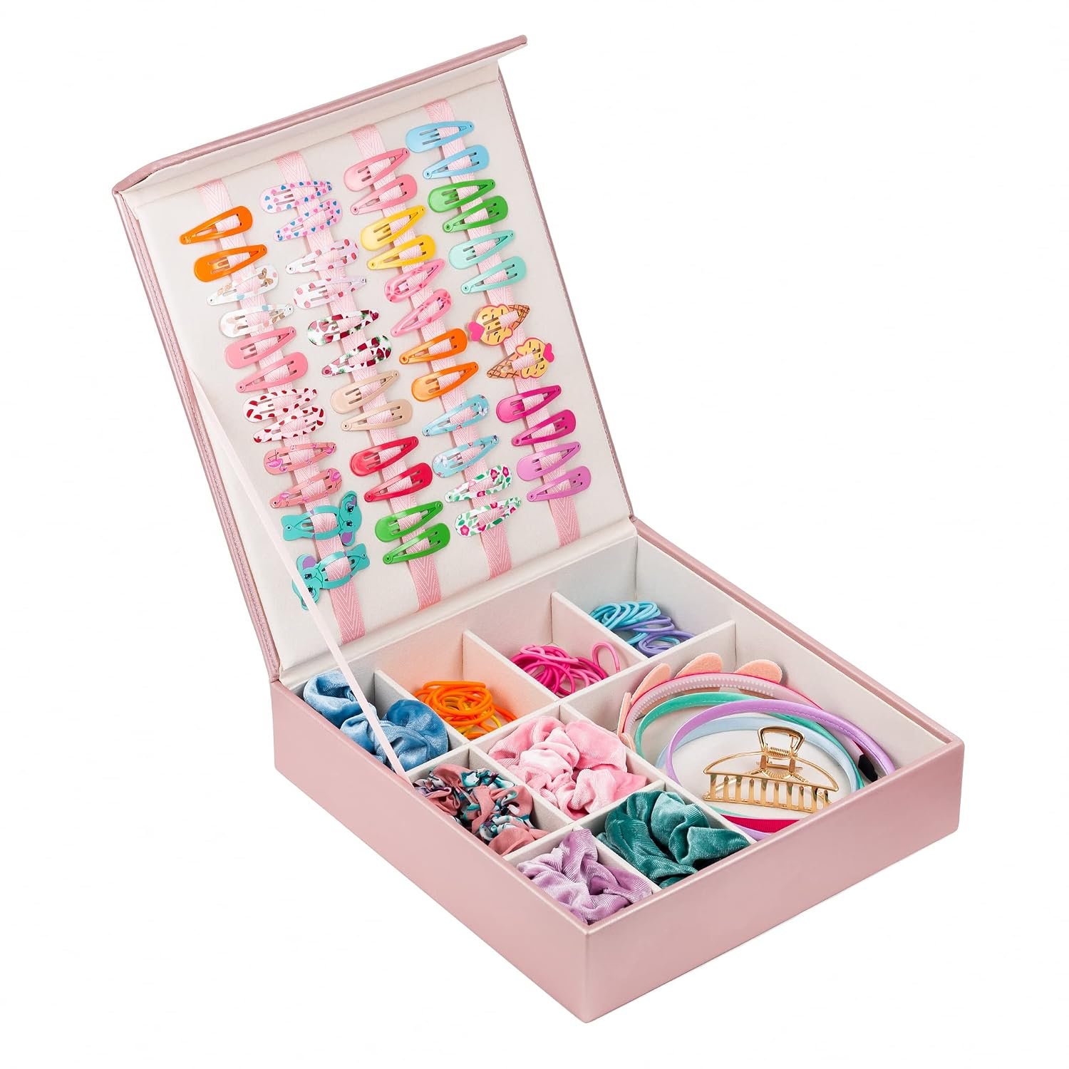 Generic Stylish Girls Hair Accessories Storage Box Hair Clip Holder Accessories Organiser 29 cm x 27 cm x 6.5 cm for Girls