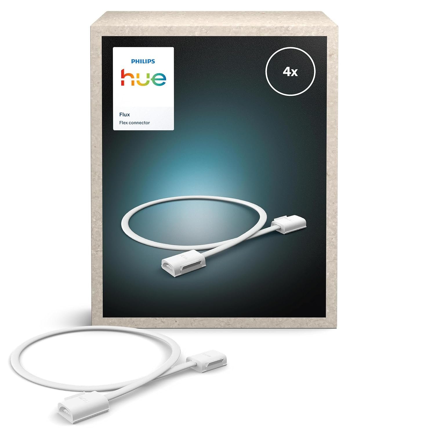 Hue Flux LED Strip Light Flexible Connector, 50 cm, Accessories, Flexible Indoor Lighting, Perfect Light Transition, Precise Installation, Safe and Easy to Use, Pack of 4