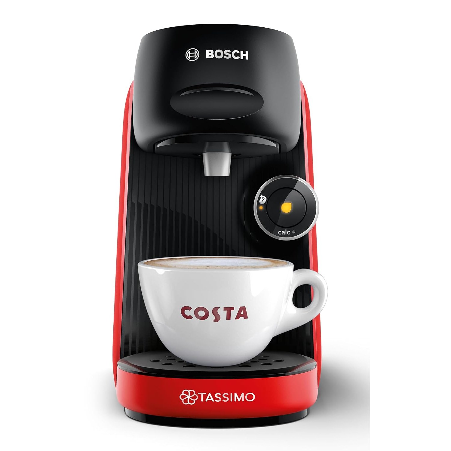 Tassimo by Bosch Finesse Friendly Pod Coffee Machine in Red TAS163EGB with INTELLIBREW and IntensityBoost, Compatible with 50 Different Beverages