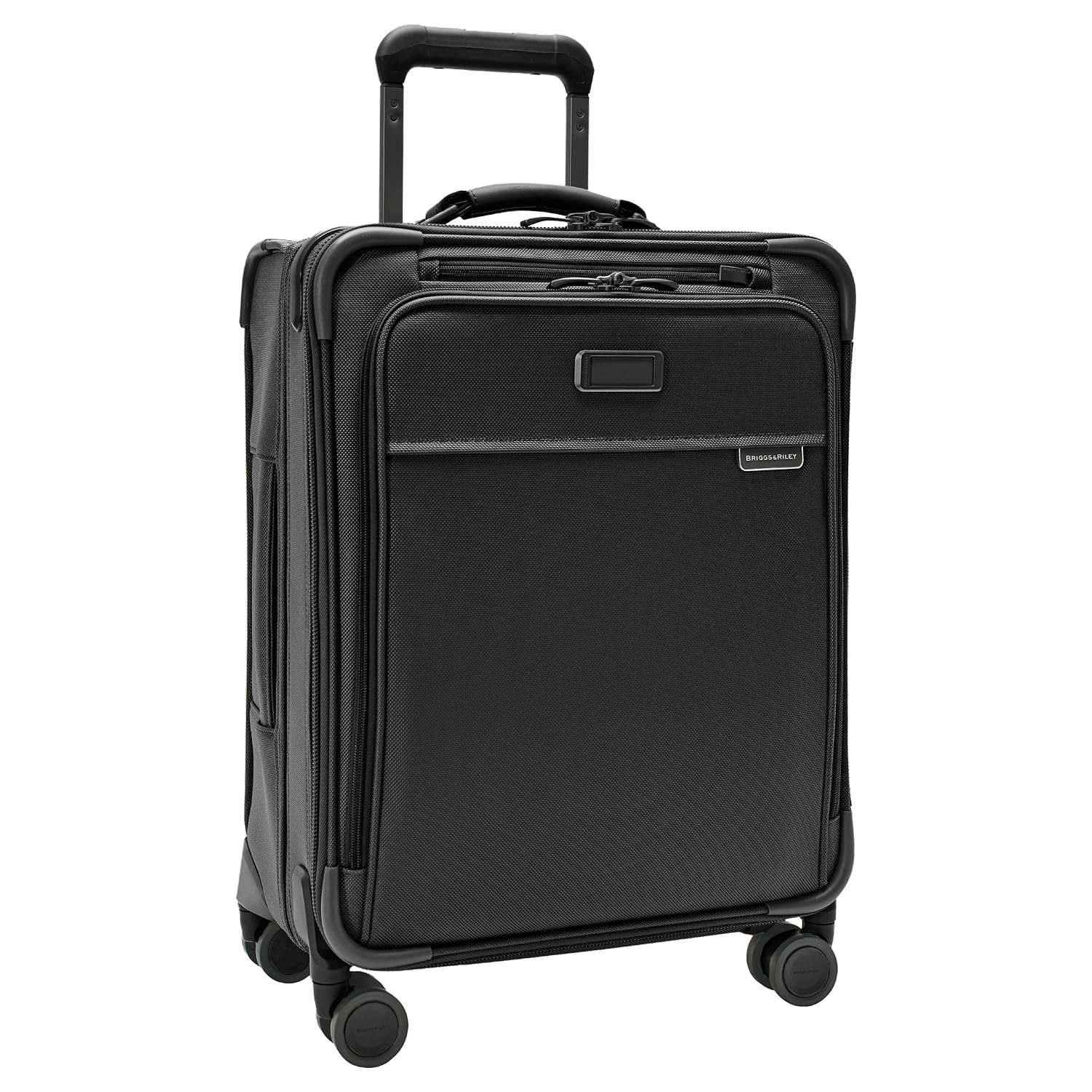 Briggs & Riley Essential 56cm Cabin Suitcase Expandable Spinner - Luggage for Travel, Suitcases with Wheels, Softside Rolling Bag for Men & Women, Self-Repairing Zipper - Baseline Collection, Black