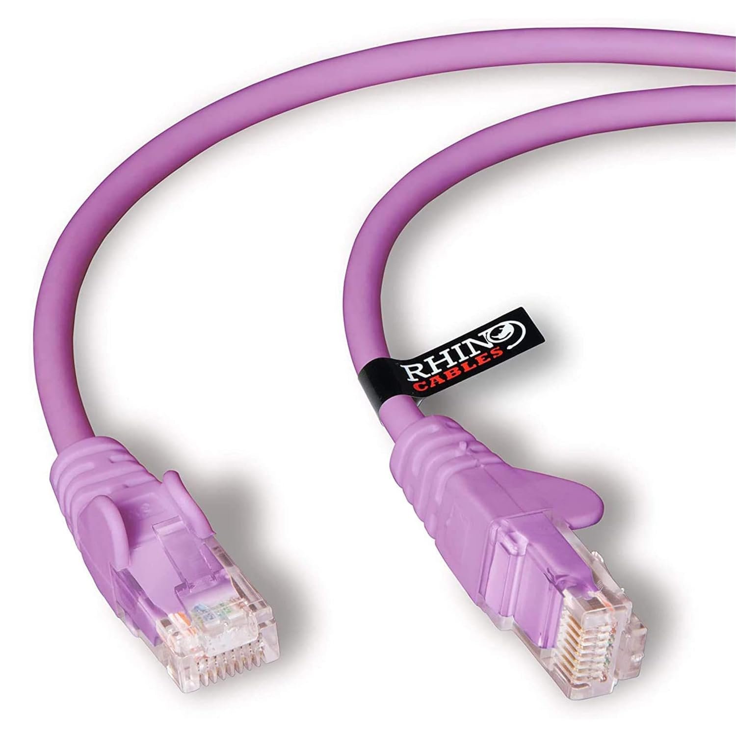 rhinocables CAT 6 High-Speed Gigabit Ethernet Cable - Patch Network Lead for LAN| Snagless UTP With LSZH Jacket | RJ45 Connector - Internet, Router, Modem, Smart TV, PC & More (1m, Violet, Pack of 25)
