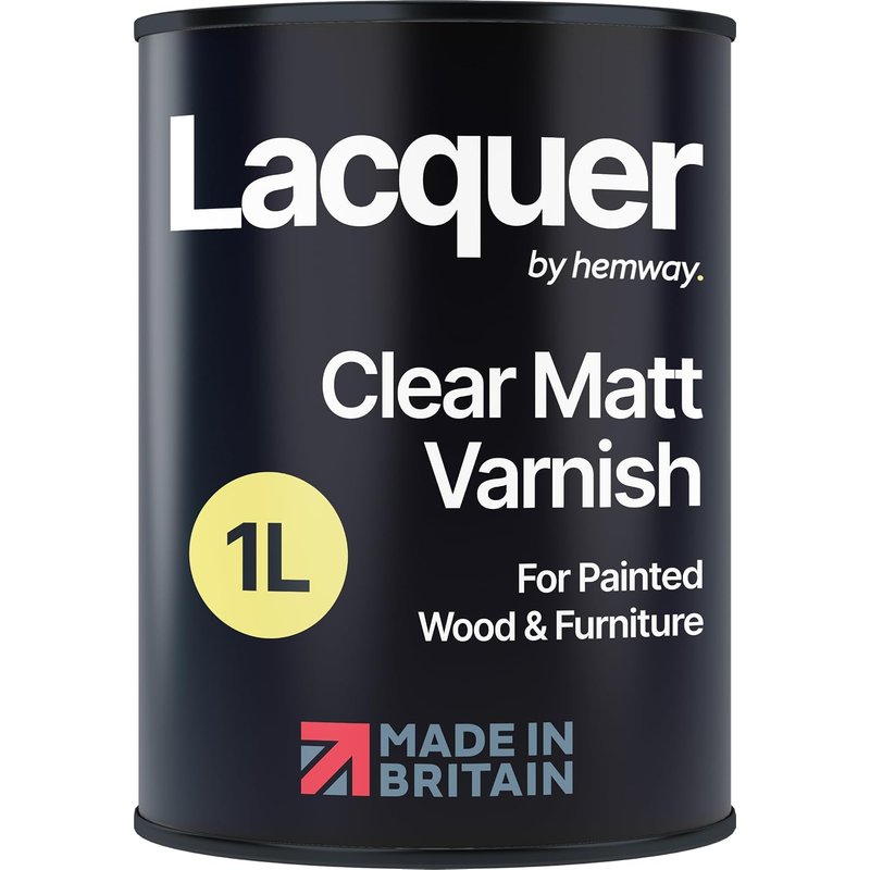 Matt Clear Lacquer 1L | Multi-Surface Sealer to Varnish Wood & Furniture, Interior & Exterior | Waterproof, Weatherproof, Fast-Drying Clear Varnish | Protective Durable Matt Finish Top Coat