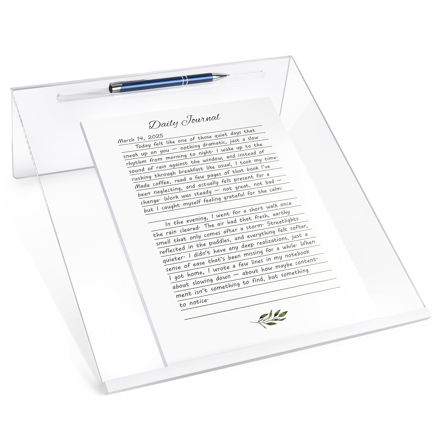 The Glowhouse Premium Clear Acrylic Ergonomic Drawing Board, Writing Slope, Anti Slip, Extra Wide, 20 Degree Angle Improve Posture, with brush or Pen Holder