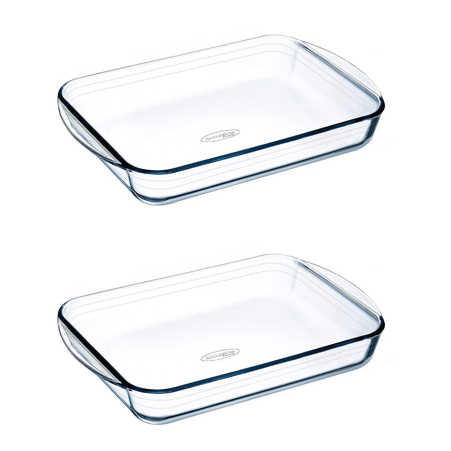 Pyrex O'Cuisine Kitchen Glass Rectangular Roaster Oven Safe 39 x 24cm 3.6 Litre Clear (Pack of 2)