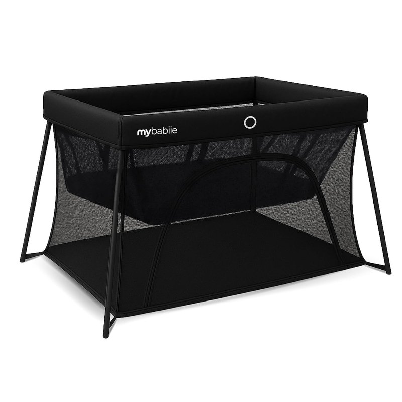 My Babiie MBTC3 Air-Light 3-in-1 Travel Cot, Bassinet, Playpen - Lightweight, from Birth to 15kg, Foldable, Travel Bag, Padded Mattress, Mesh Sides - Black
