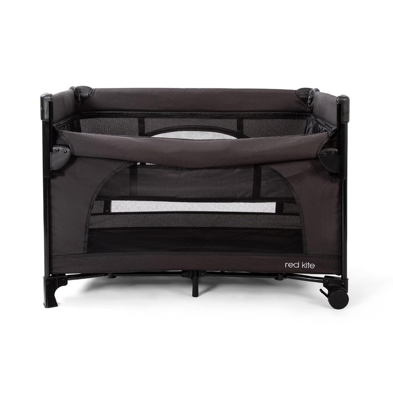 Red Kite Dreamer Bedside Crib with Newborn Bassinette - Black