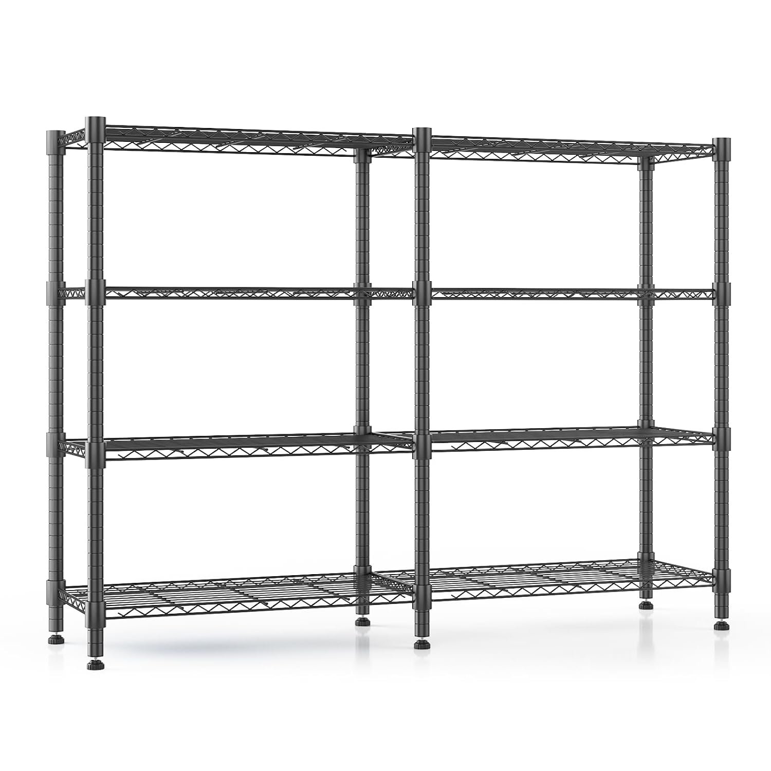 Himimi 4 Tier Heavy Duty Wire Shelving Units, 152W x 35D x 152H cm, Adjustable Metal Shelving Unit, Large Capacity Storage Rack Shelves Shelf for Bedroom Lving Room Pantry Kitchen Garage Shed, Black