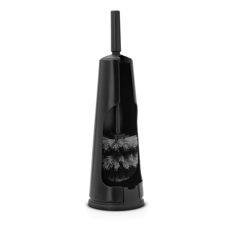 Brabantia Toilet Brush and Holder (Matt Black) Corrosion Resistant, Easy Clean Bathroom Accessory Set, One Size, (108587)