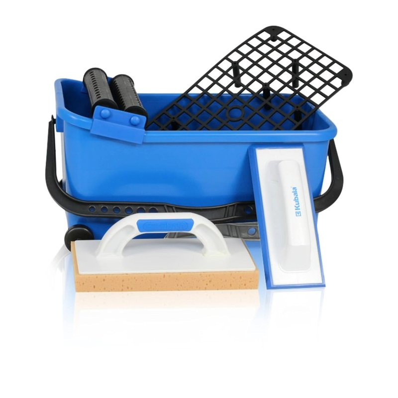 Professional Wash Boy Tile Cleaning Set Kit with Bucket, Floor Grate, Float with Grouting Tiling Sponge, and Accessories for DIY or Pro Contractor Installs, Glazing, and Cleaning.