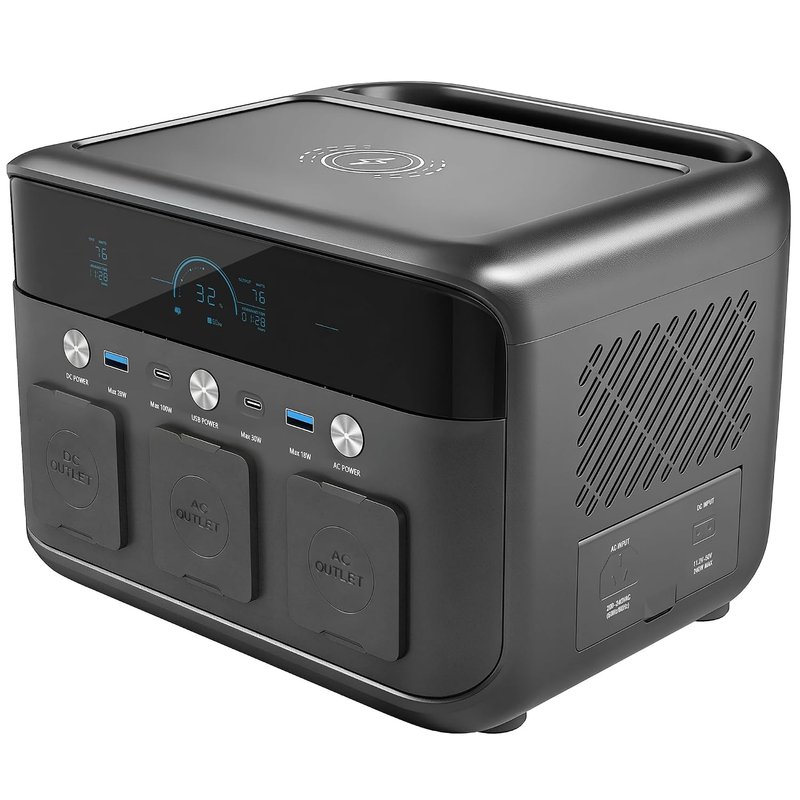 HOMCOM Portable Power Station with 481.6Wh LiFePO4 Battery, 1.5H Fast Charge, Camping Power Pack with 600W AC/USB-A & USB-C Output, Pure Sine Wave Solar Generator for Home Backup, Off-Grid, Emergency