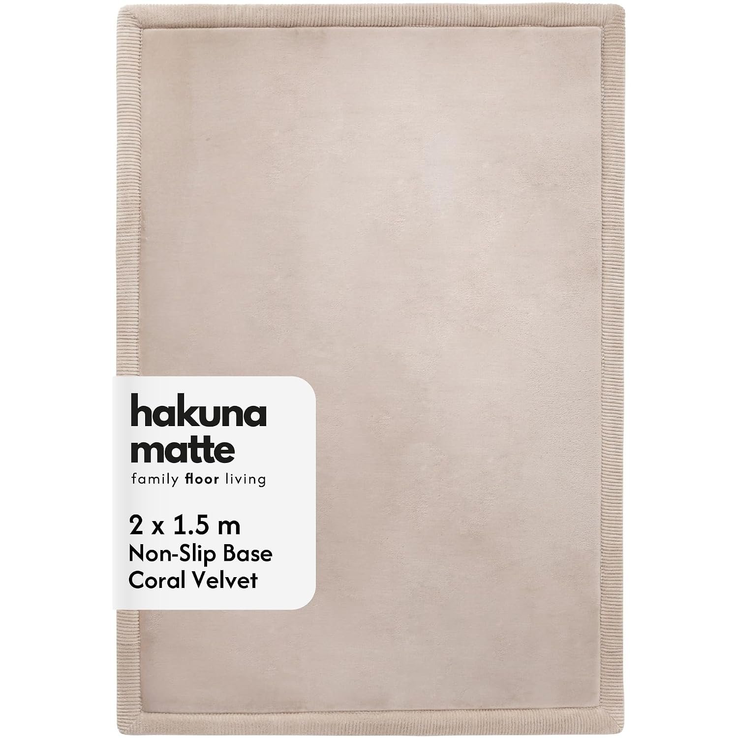Hakuna Matte Premium Large Velvet Baby Play Mat 200x150x2.5cm, Beige