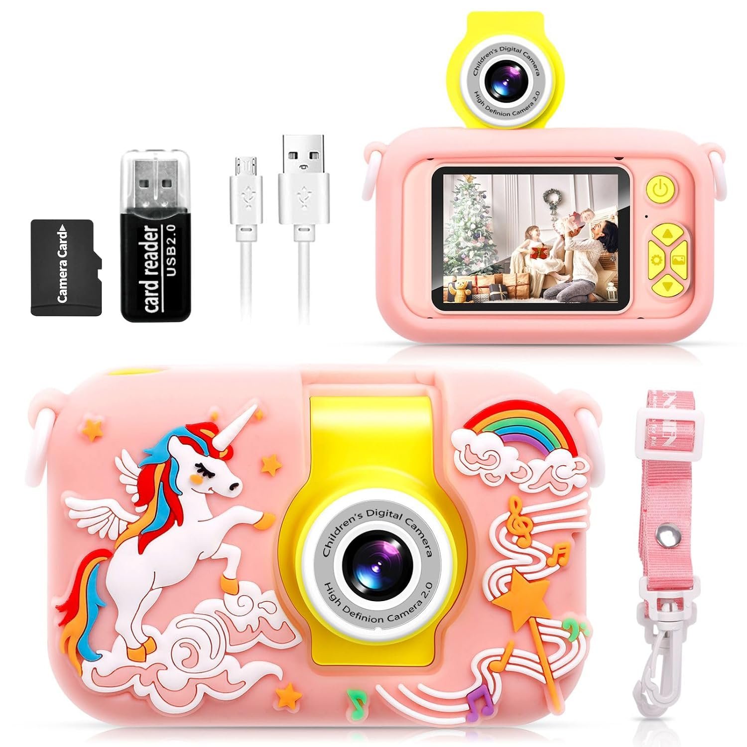 ARNSSIEN Kids Camera for 3-12 Year Old Boys/Girls with 180° Flip Lens, 2.4" Kids Selfie Digital Camera for Toddler with Video, Christmas Birthday Festival Presents for Kids,X101