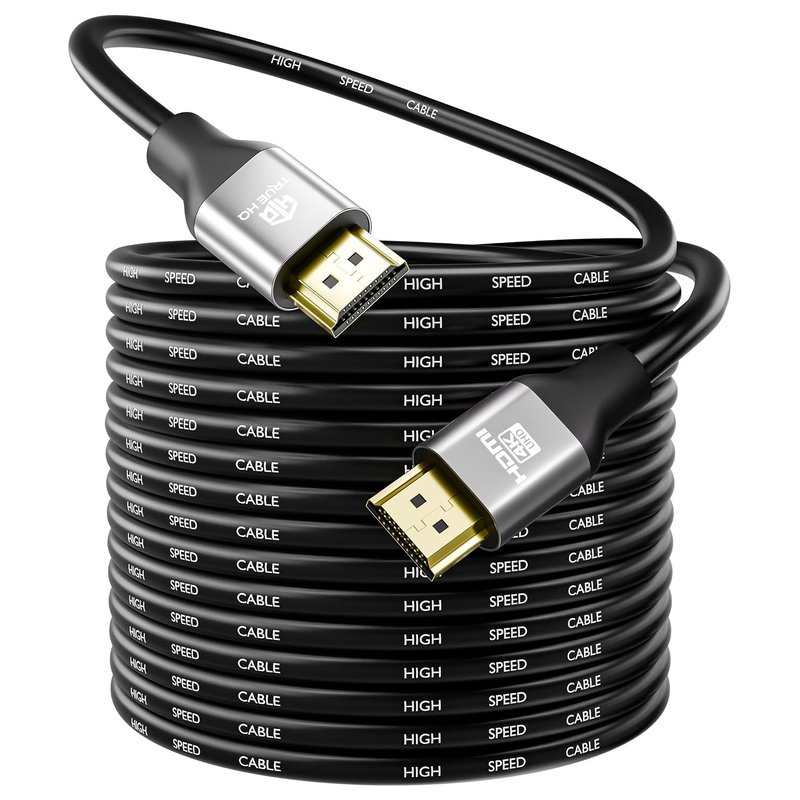True HQ 4K HDMI Cable 20m, High Speed 18Gbps (HDMI 2.0), 4K@60Hz Ultra HD with HDR10, ARC, HDCP 2.2 and Ethernet – Long Lead for TV, Projector, Monitor, Laptop, PS5, Xbox