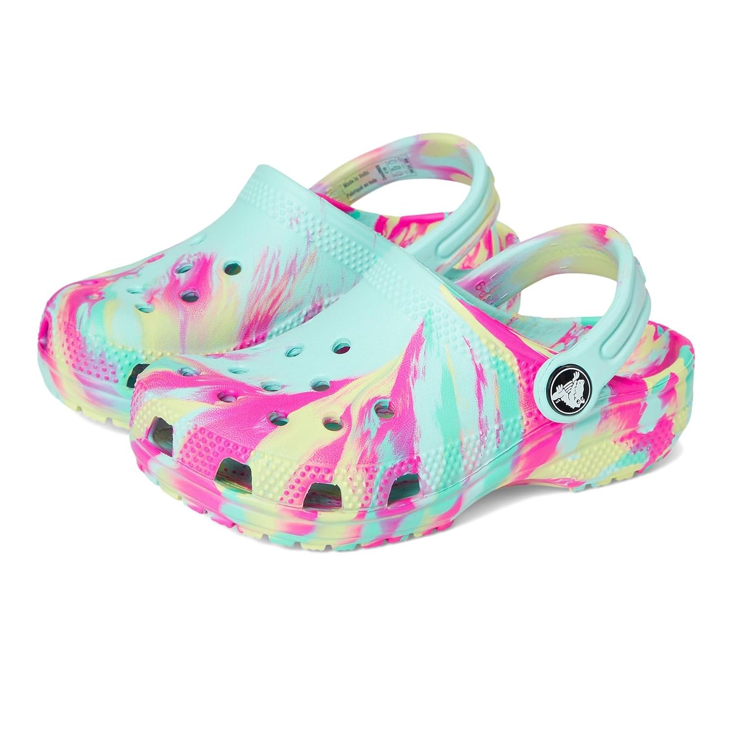 Crocs Kids Classic Print Clog, Marbled Aquamarine, 4 US Little Kid
